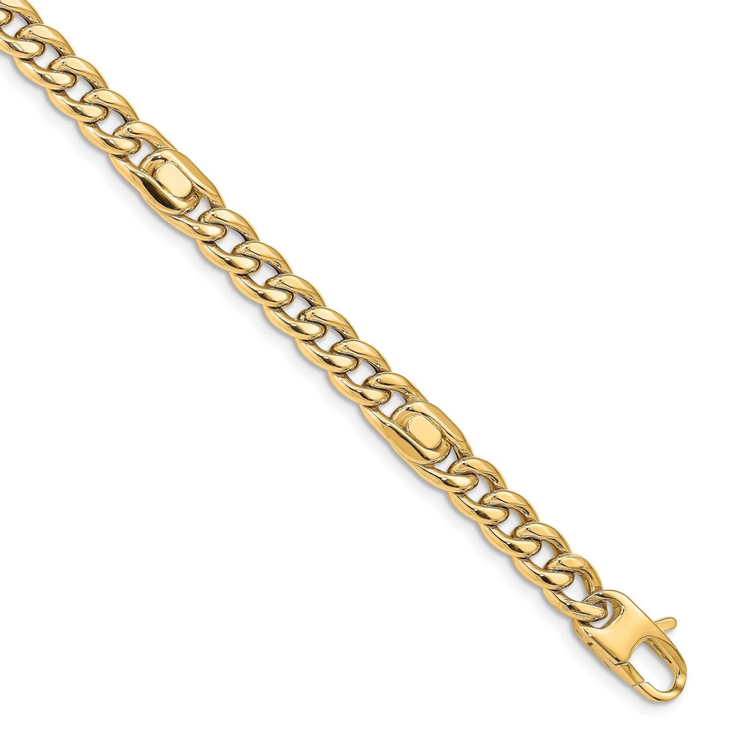 Men&#39;s Polished Link Bracelet 14k Gold HB-LF1329-8.5