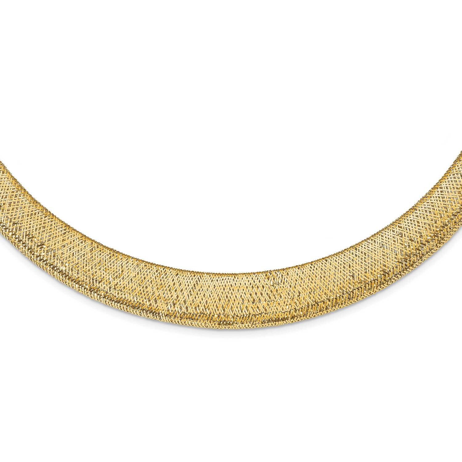Textured Stretch Necklace 14k Gold Polished HB-LF1335-18
