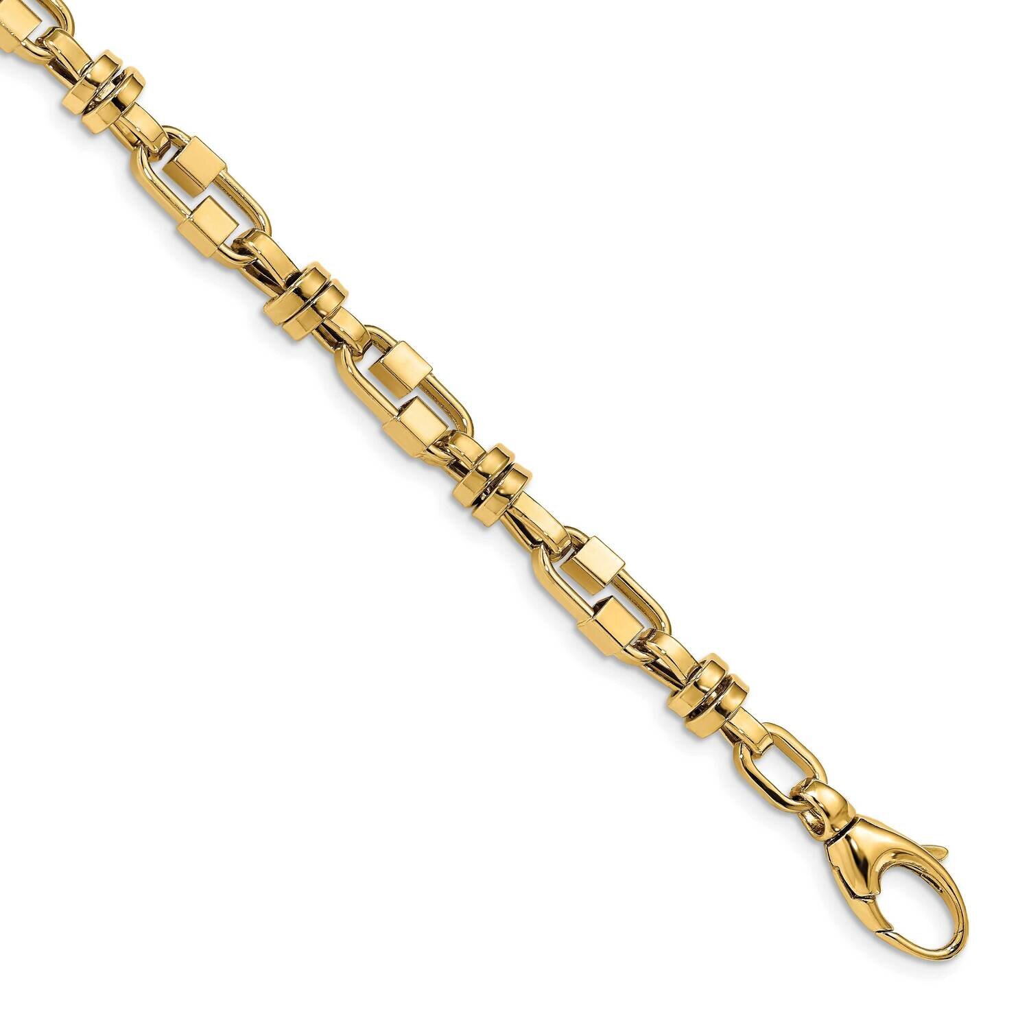Men's Polished Fancy Link Bracelet 14k Gold HB-LF1382-8.5