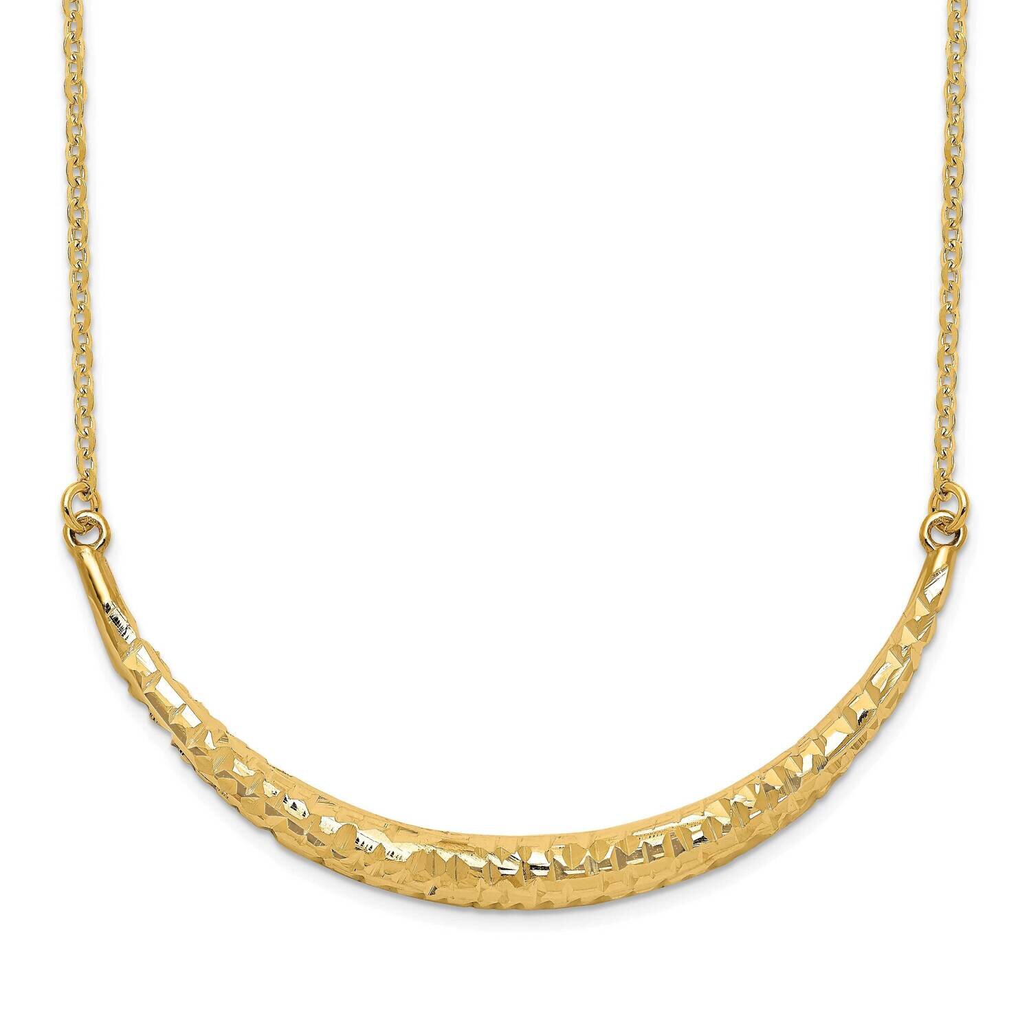 Leslie&#39;s Diamond-cut Bar Adjustable Necklace 14k Gold Polished HB-LF1403-18, MPN: LF1403-18, 191101…