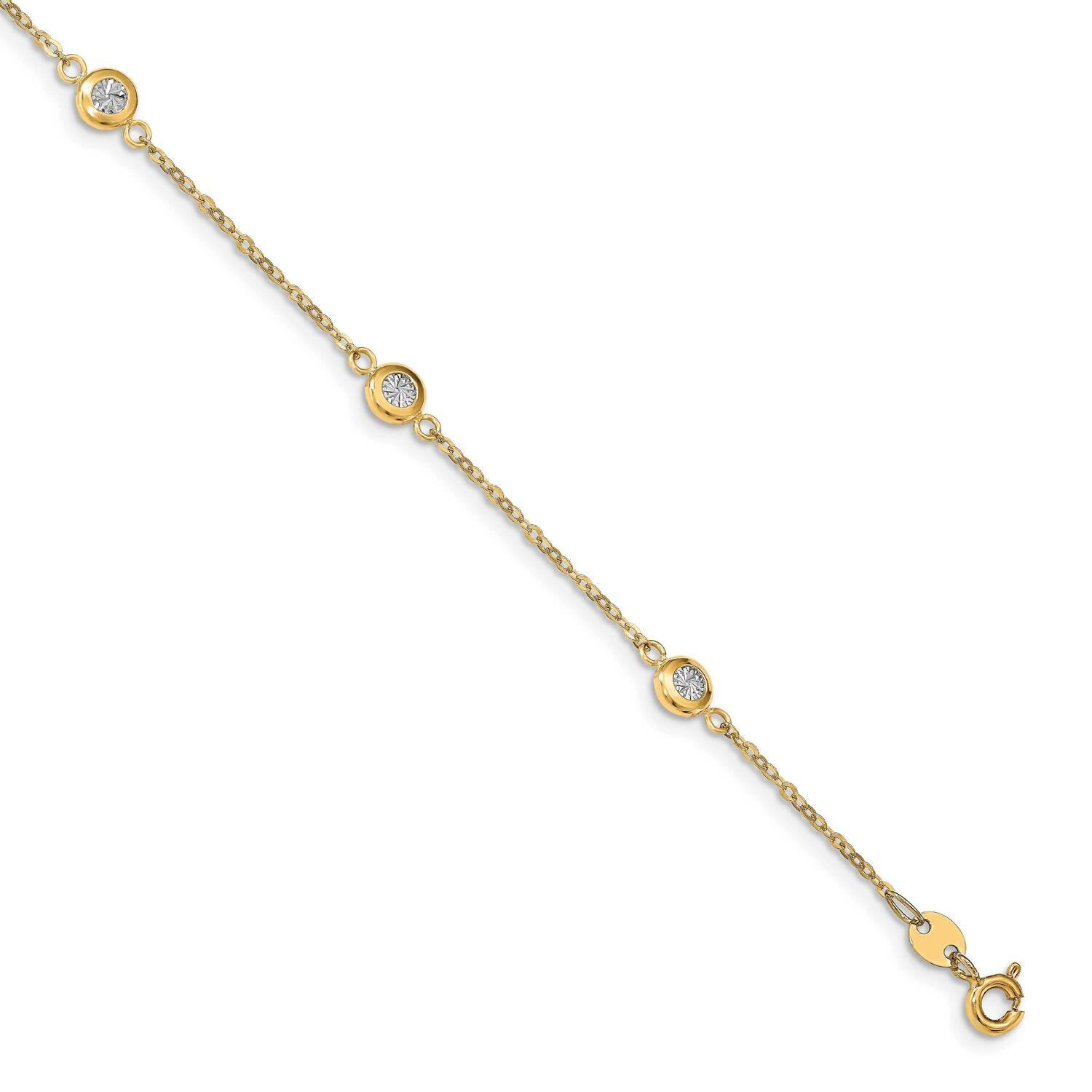 Leslie&#39;s Diamond-cut Bracelet 14k Two-tone Gold Polished HB-LF1408-7.75, MPN: LF1408-7.75, 19110174…
