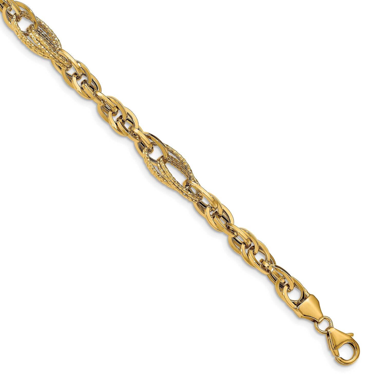 Leslie&#39;s Diamond-cut Fancy Link Bracelet 14k Gold HB-LF1414-7.5, MPN: LF1414-7.5, 191101745744