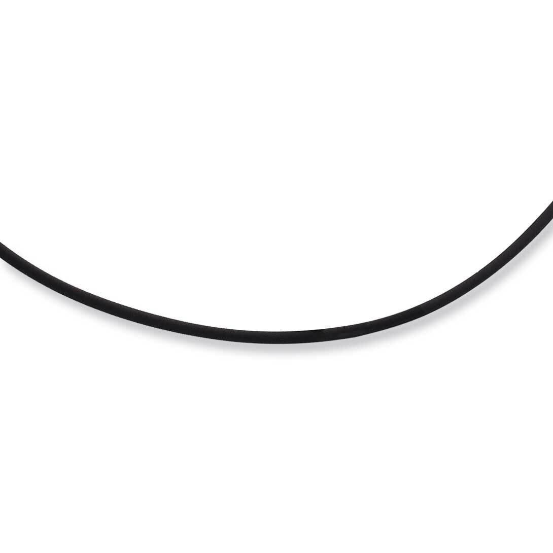 20 Inch 2mm Black Rubber Cord Necklace Sterling Silver QG1256-20