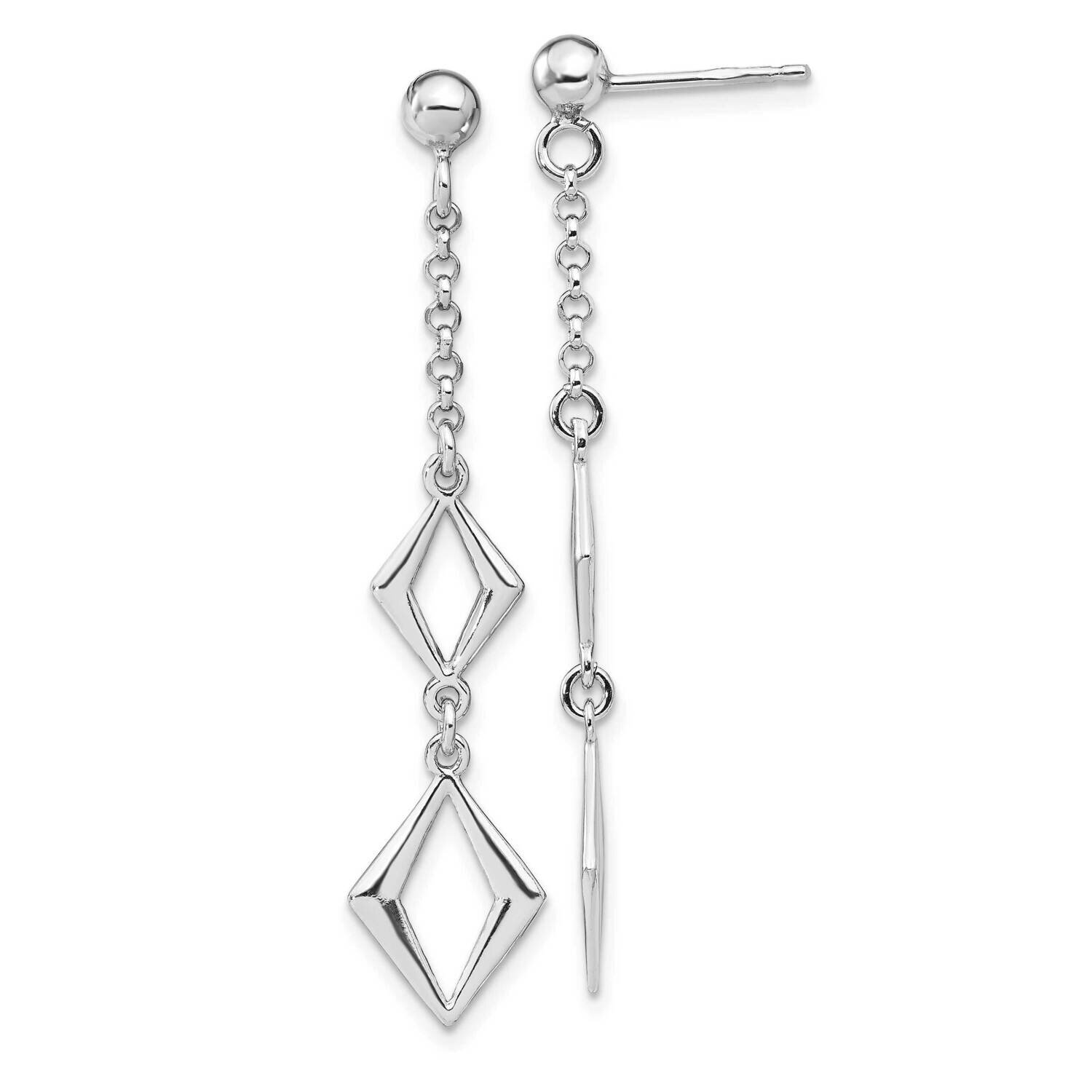 Leslie&#39;s Polished Earrings Sterling Silver Rhodium-plated HB-QLE1318, MPN: QLE1318, 191101735226