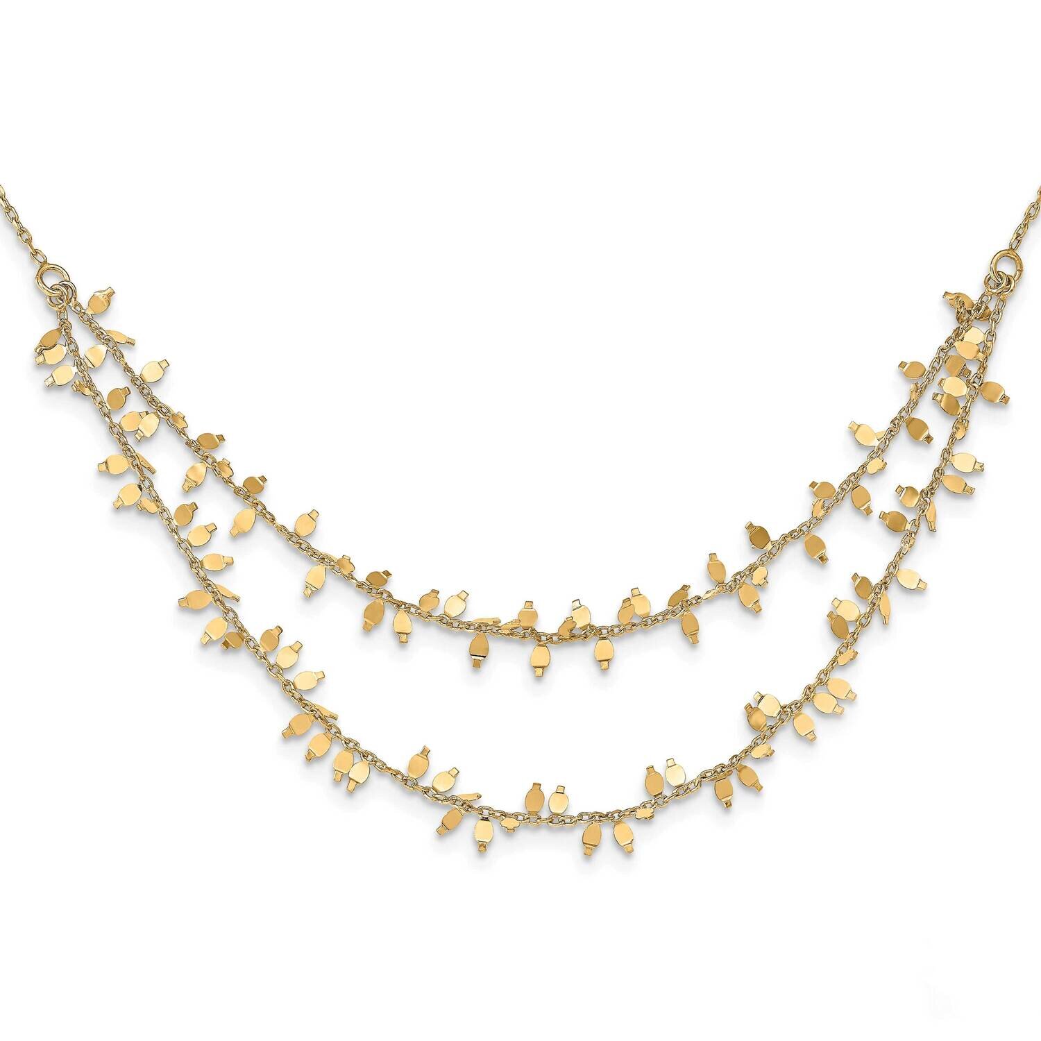 Leslie&#39;s Multi-layer with 2 in Extender Necklace Sterling Silver &amp; Gold-plated HB-QLF1103-16, MPN: …