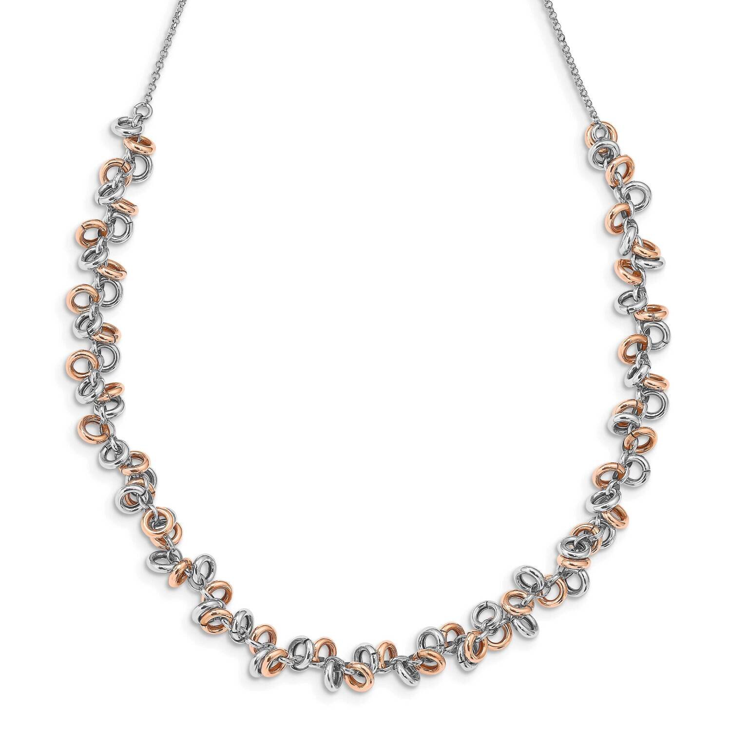 Rose-plated and White Necklace Sterling Silver HB-QLF1105-17.5