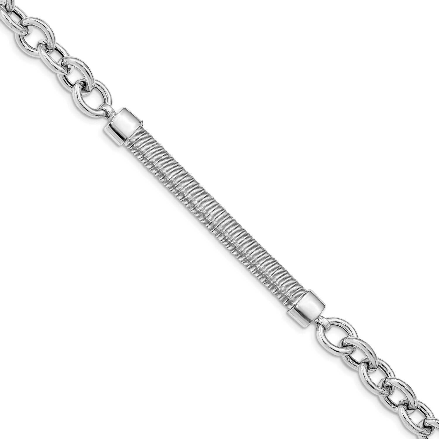 Leslie&#39;s Fancy with 1in Bracelet Sterling Silver Rhodium-plated HB-QLF1124-7, MPN: QLF1124-7, 19690…