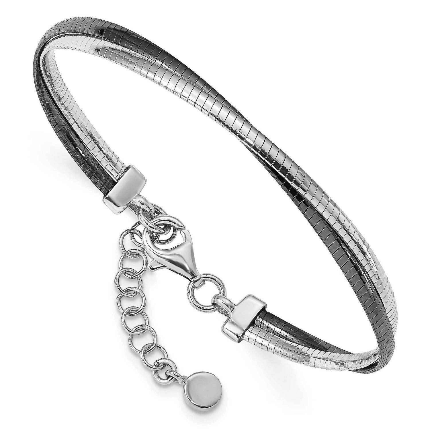 Ruth-plated with 1 Inch Extender Bracelet Sterling Silver Rhodium-plated HB-QLF1127-7