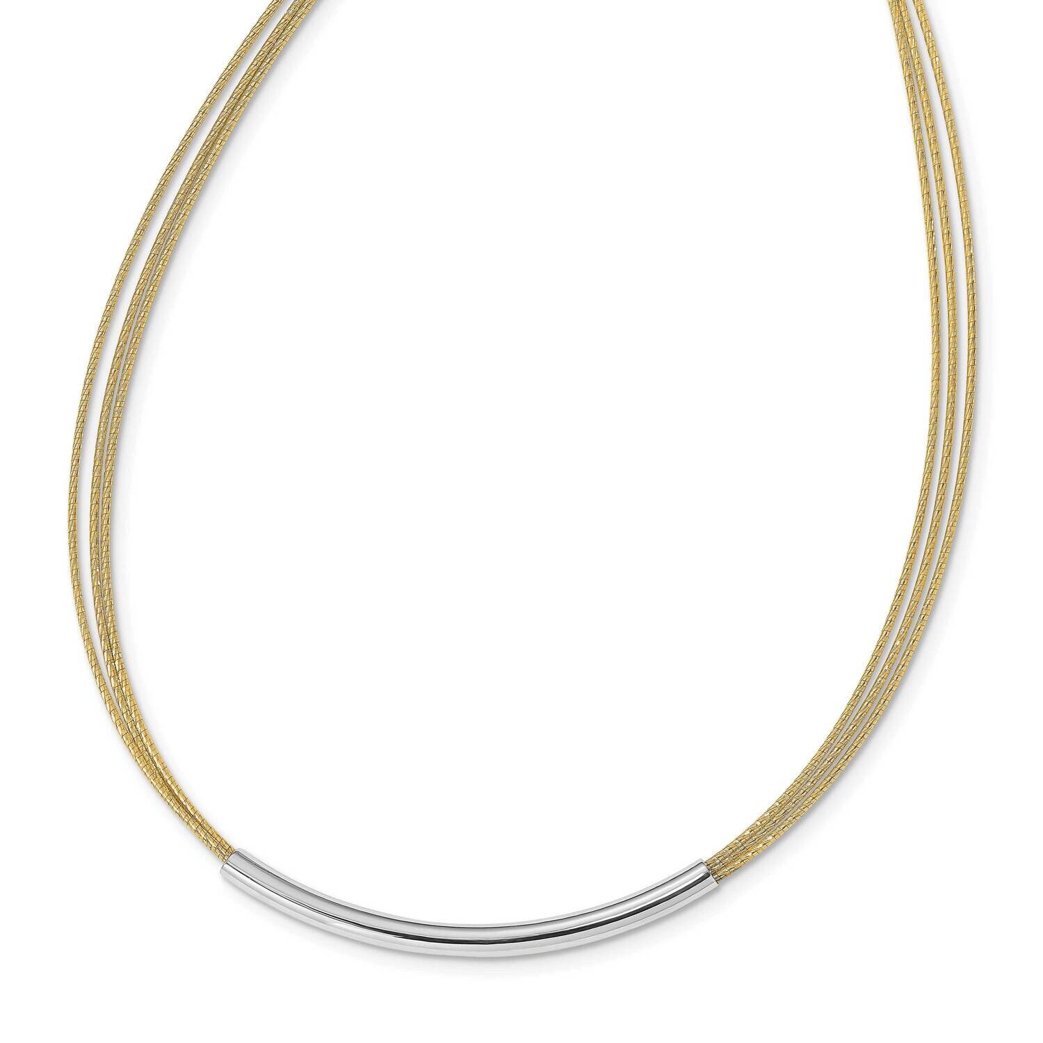 Bar with 2in Necklace Sterling Silver & Gold-plated HB-QLF1129-16