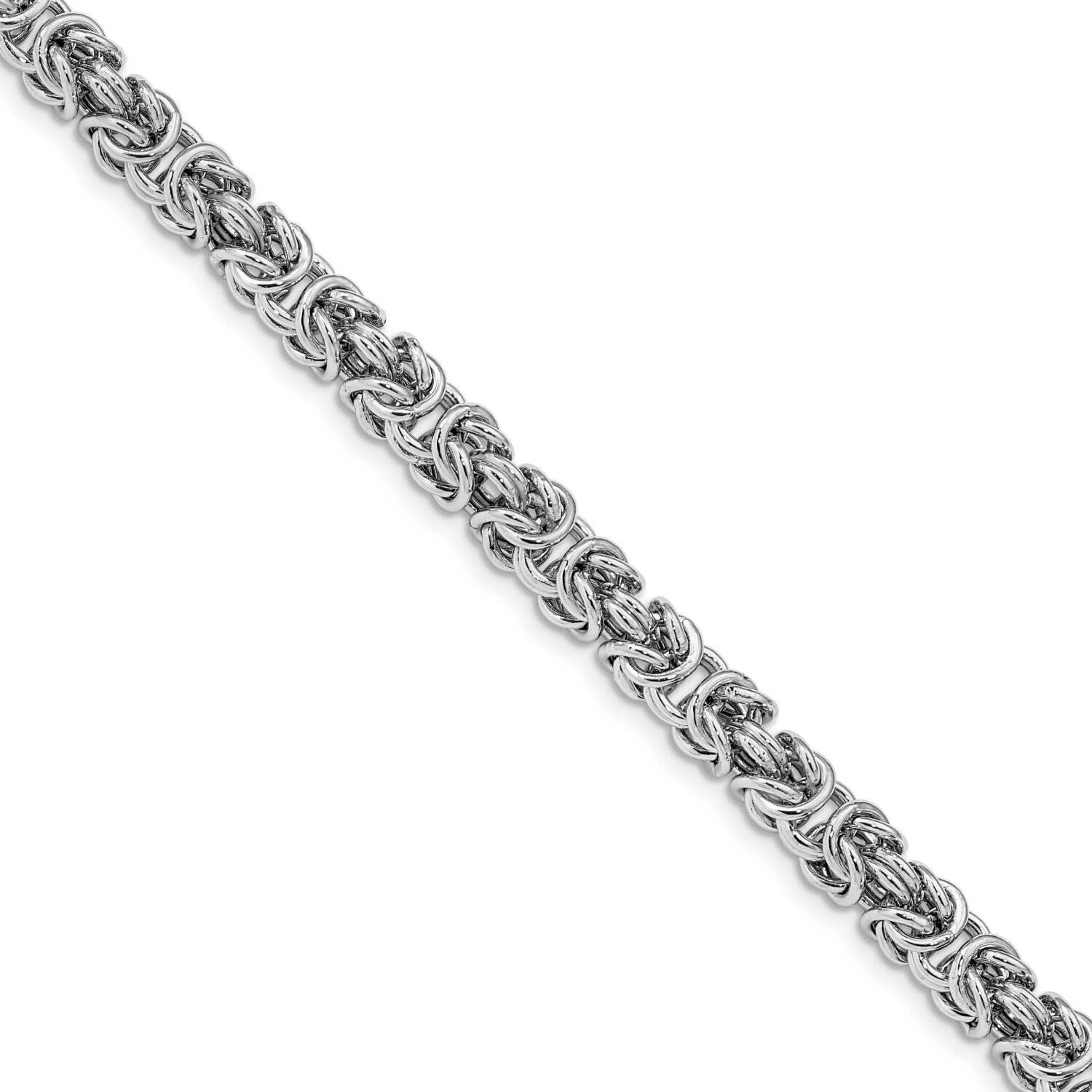 .5 Inch Extender Byzantine Bracelet Sterling Silver Rhodium-plated HB-QLF1140-7.25