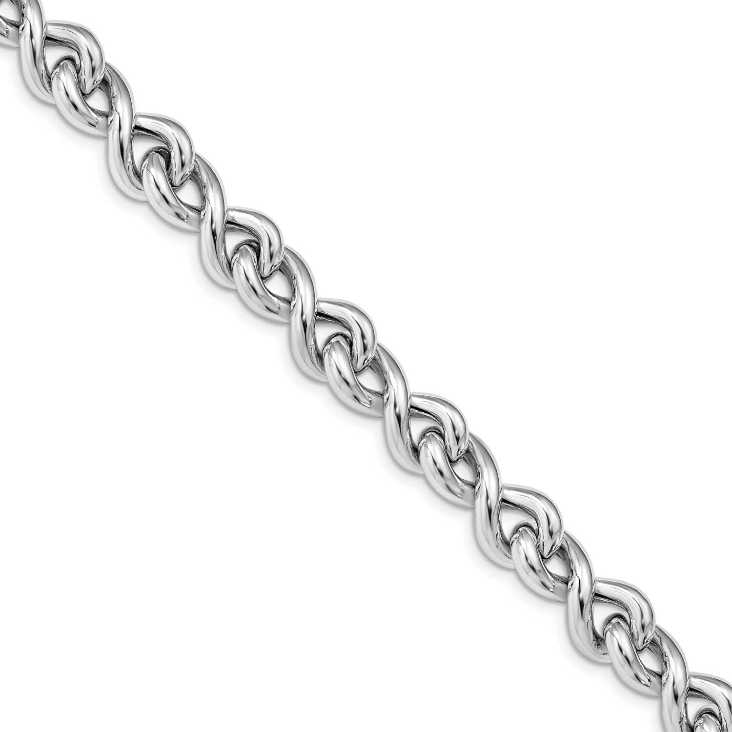 Leslie&#39;s Polished Fancy Link Bracelet Sterling Silver Rhodium-plated HB-QLF1144-7.75, MPN: QLF1144-…