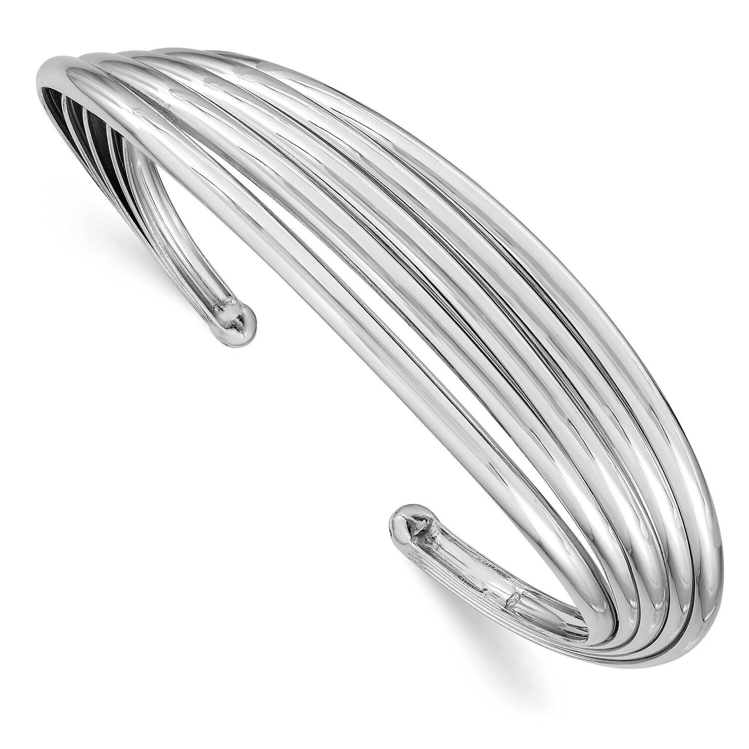 Leslie&#39;s Polished Cuff Sterling Silver Rhodium-plated HB-QLF1146, MPN: QLF1146, 191101742866