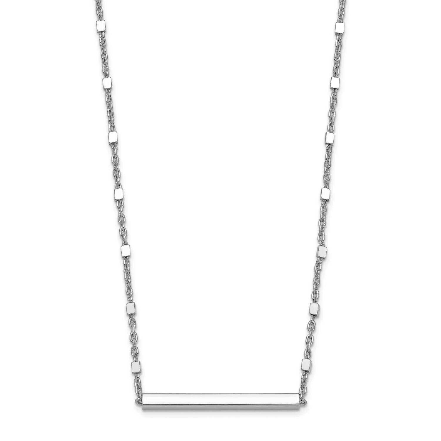 Polished with 1.25 Inch Extender Necklace Sterling Silver Rhodium-plated HB-QLF1176-15.5