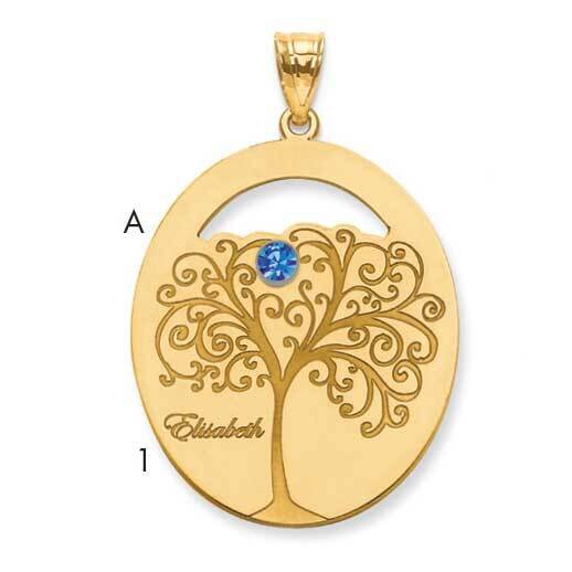 Family Pendant Gold Plated Sterling Silver QMP9/1GP, MPN: QMP9/1GP,
