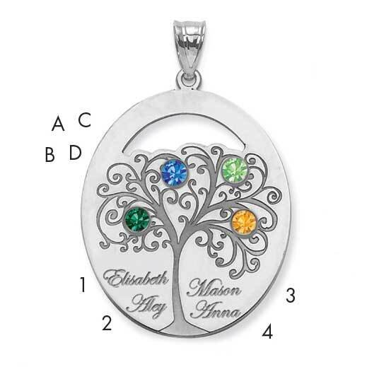 Crystal Family Pendant Sterling Silver Rhodium-plated QMP9/4SS, MPN: QMP9/4SS, 883957603322