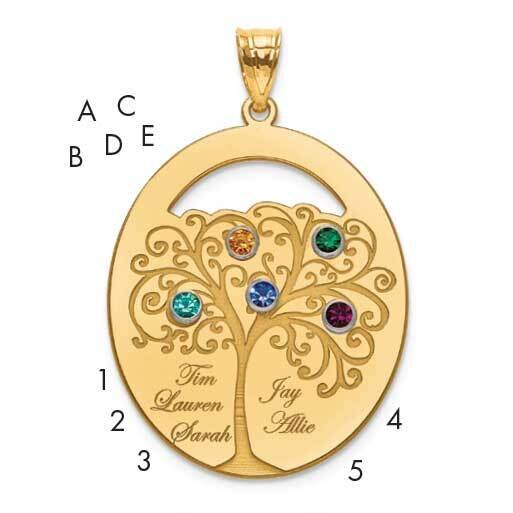 Family Pendant Gold Plated Sterling Silver QMP9/5GP