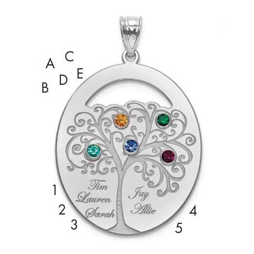 Crystal Family Pendant Sterling Silver Rhodium-plated QMP9/5SS, MPN: QMP9/5SS,