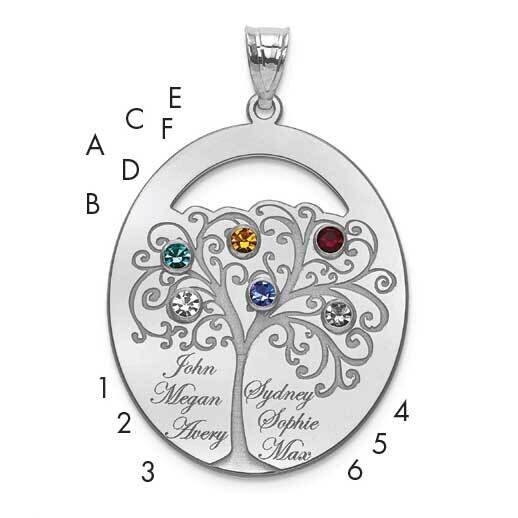 Crystal Family Pendant Sterling Silver Rhodium-plated QMP9/6SS, MPN: QMP9/6SS,