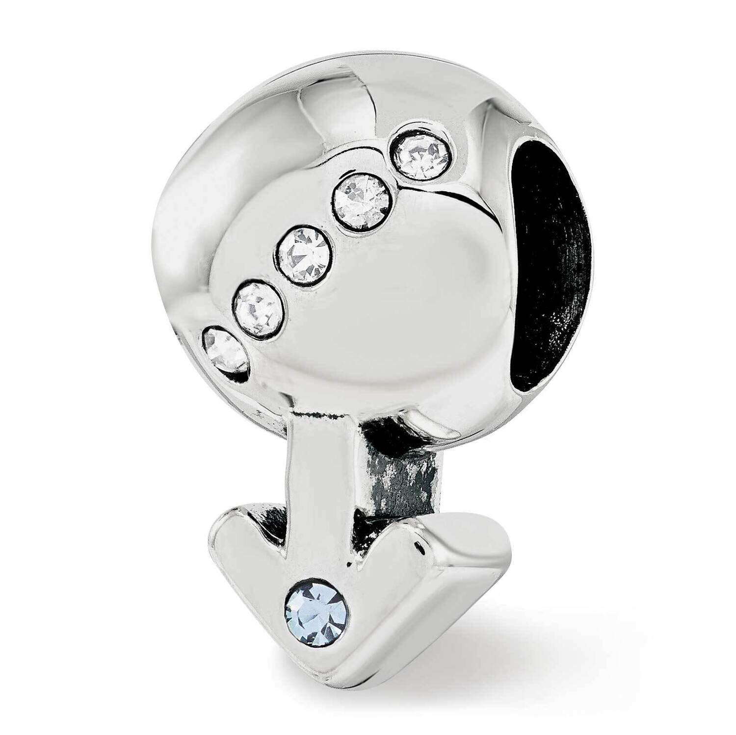Crystals from Swarovski Boy Symbol Bead Sterling Silver QRS3767, MPN: QRS3767,