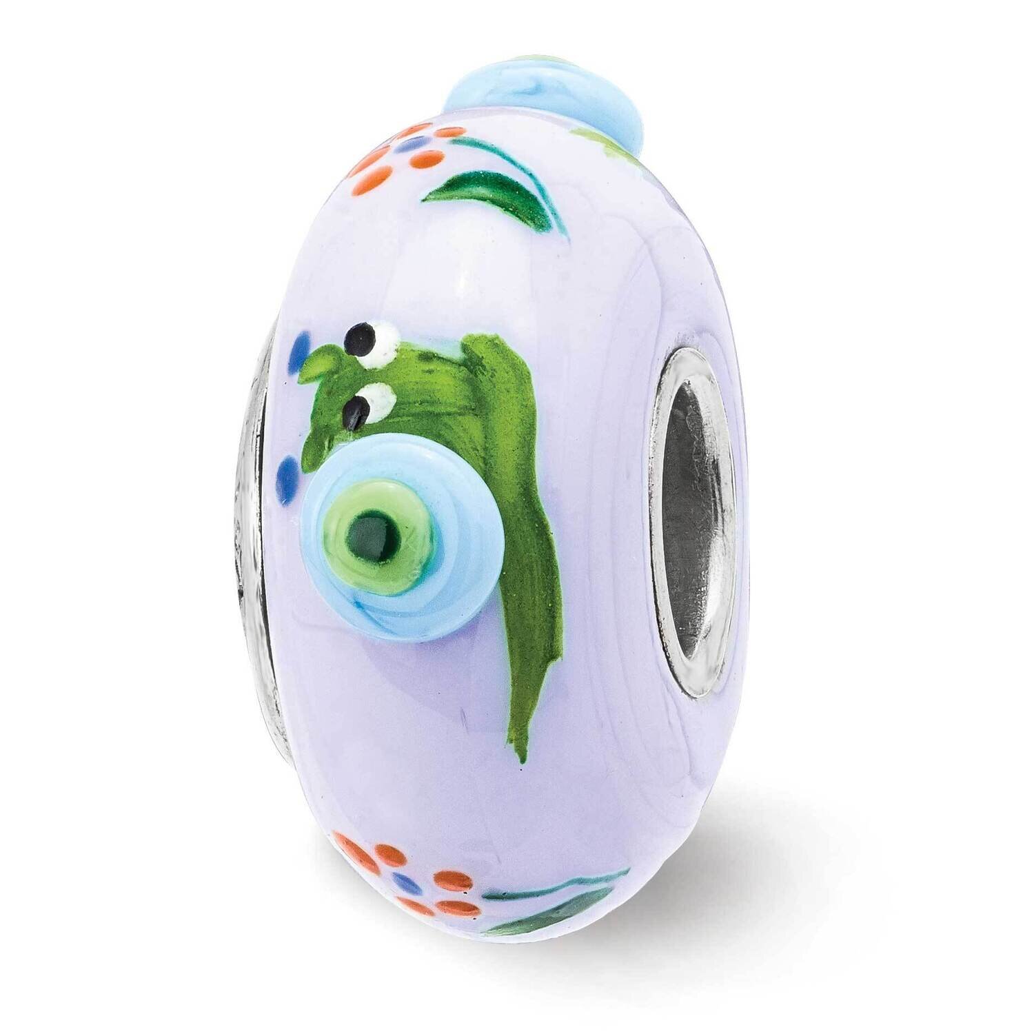 Just Snail&#39;n Along Fenton Glass Bead Sterling Silver Hand Painted QRS3869, MPN: QRS3869, 19727657817