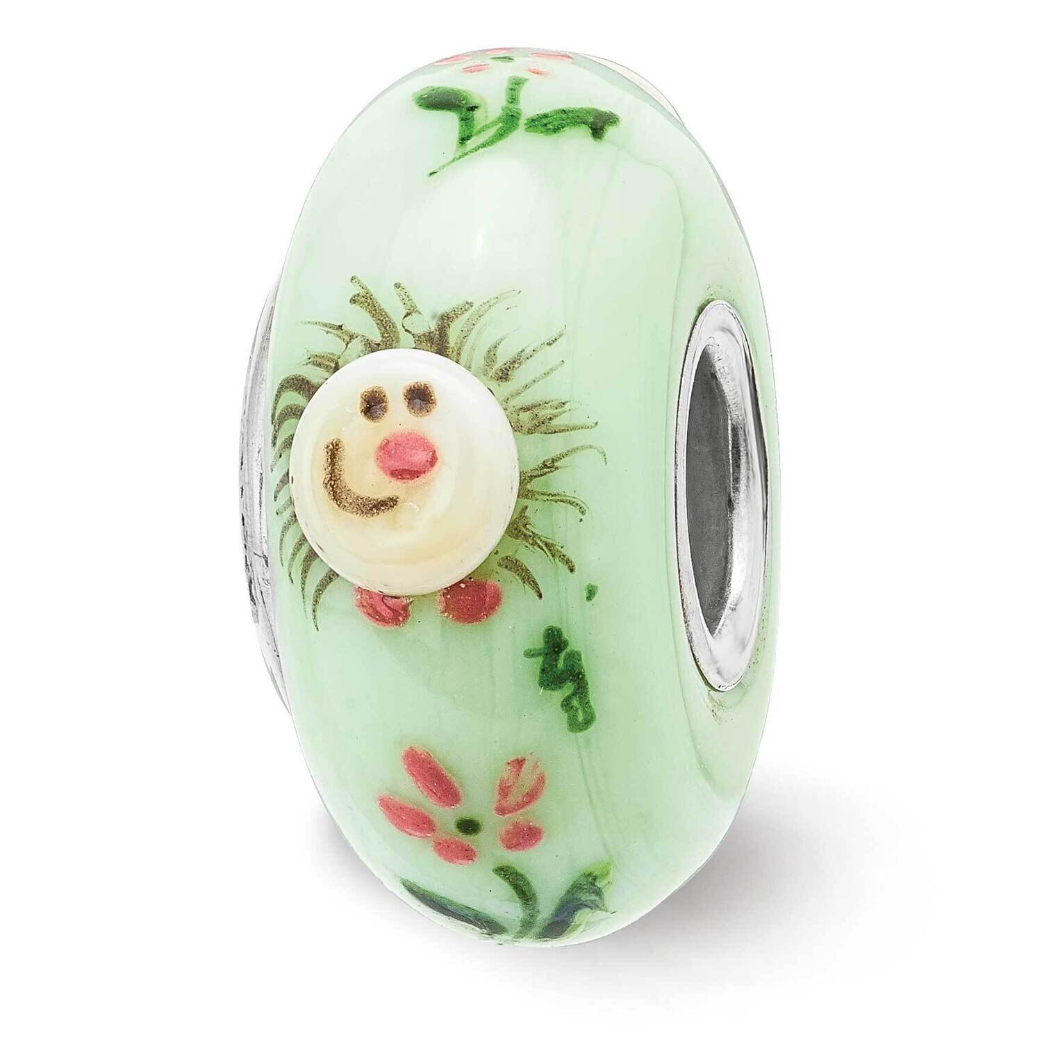 Hattie Hedgehog Fenton Glass Bead Sterling Silver Hand Painted QRS3885, MPN: QRS3885, 19727658630
