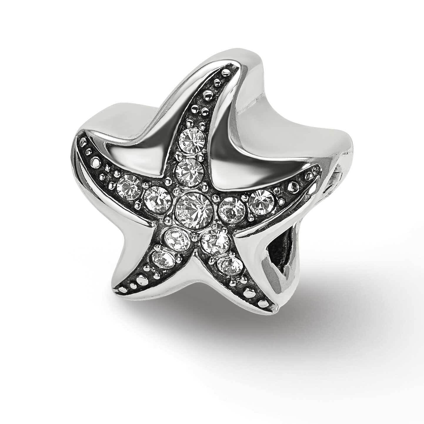 Swarovksi Crystal Starfish Bead Sterling Silver QRS3930