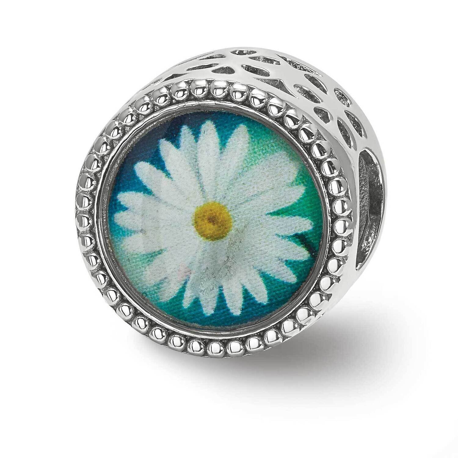 April Flower Bead Sterling Silver QRS3974