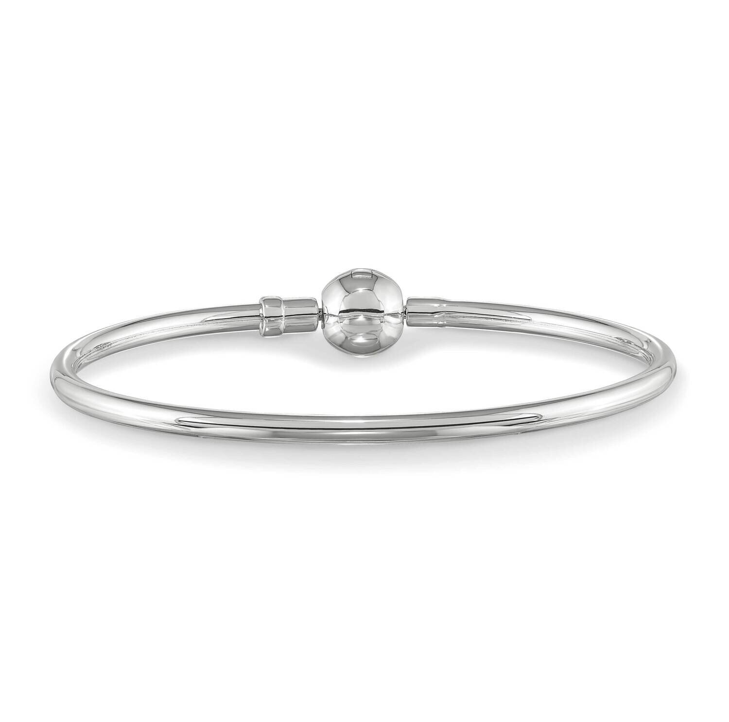Bangle with a Circle Clasp Bead Sterling Silver QRS3983-7.5, MPN: QRS3983-7.5,