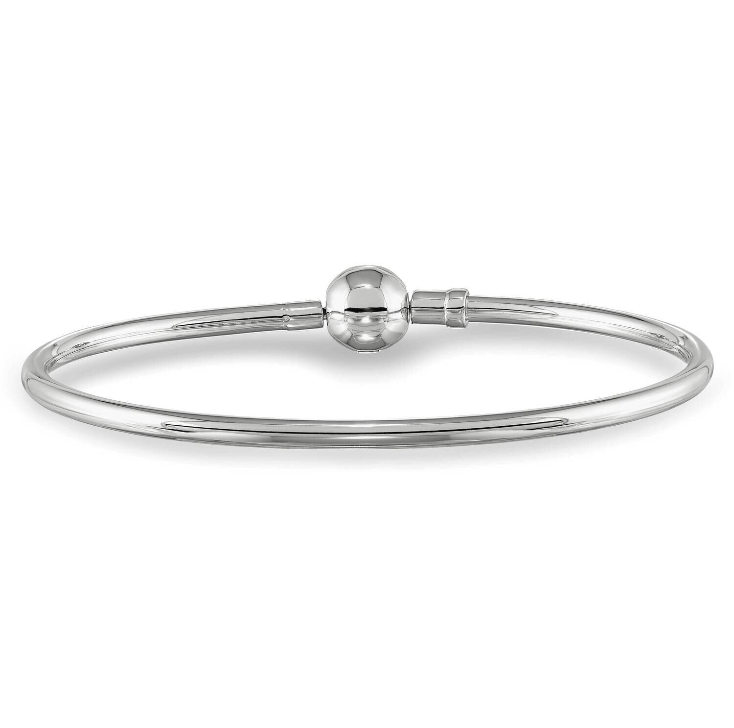 Bangle with a Circle Clasp Bead Sterling Silver QRS3983-8.25, MPN: QRS3983-8.25, 191101208645