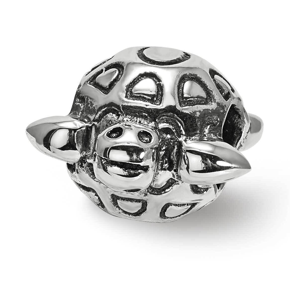 Turtle Bead Sterling Silver Antiqued QRS3985, MPN: QRS3985,