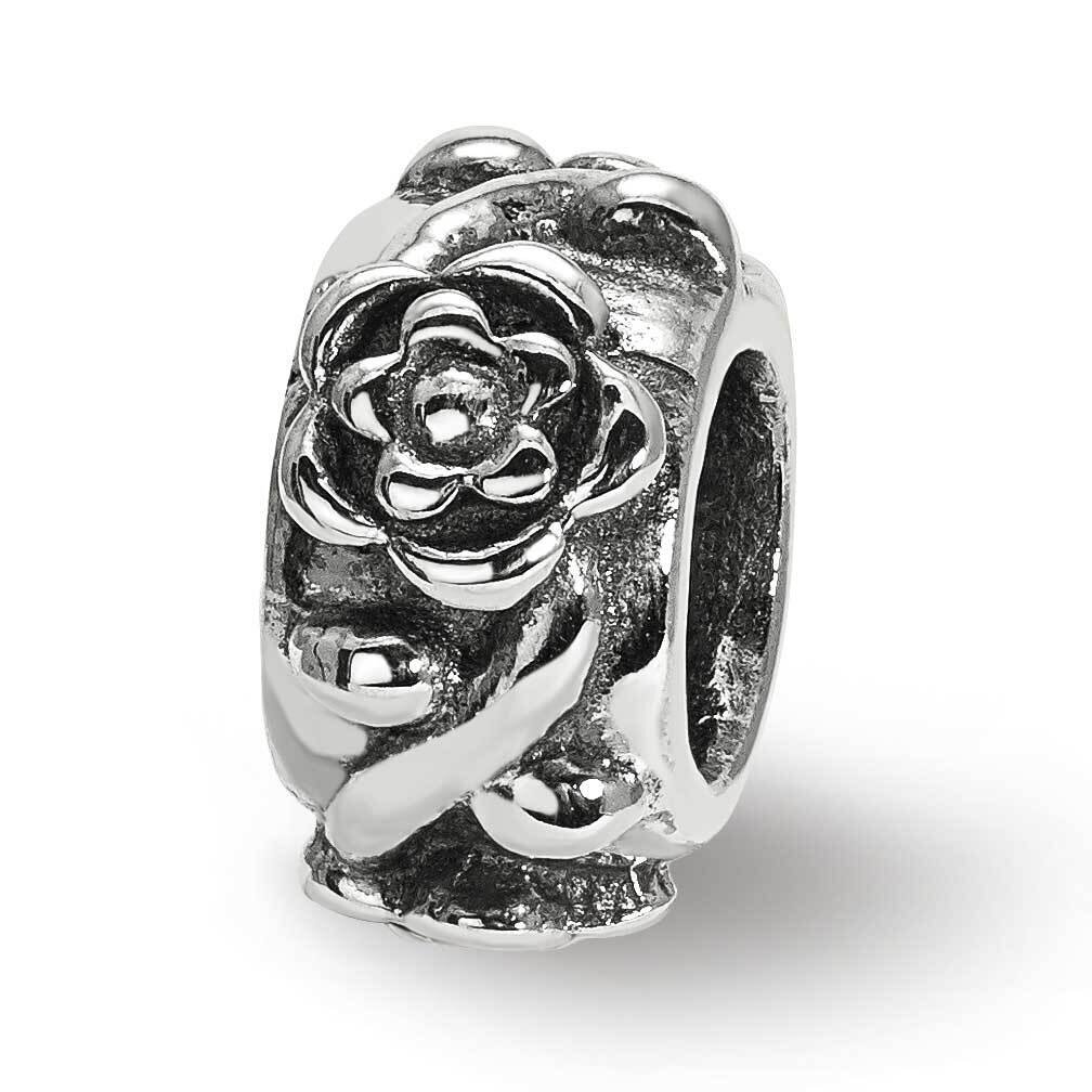 Flower Chain Bead Sterling Silver Antiqued QRS3987, MPN: QRS3987,