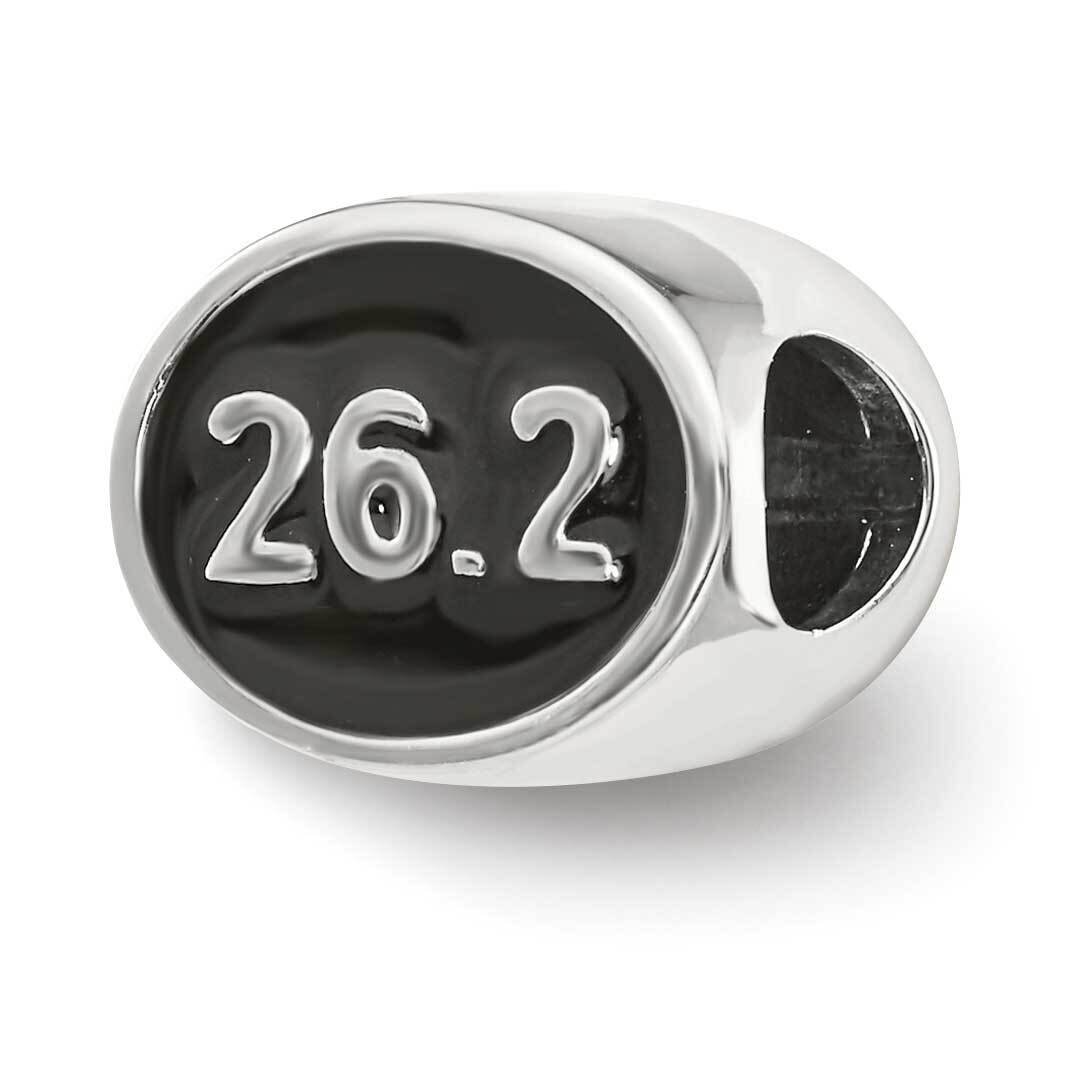 Black Enameled Marathon Bead Sterling Silver QRS4040, MPN: QRS4040,