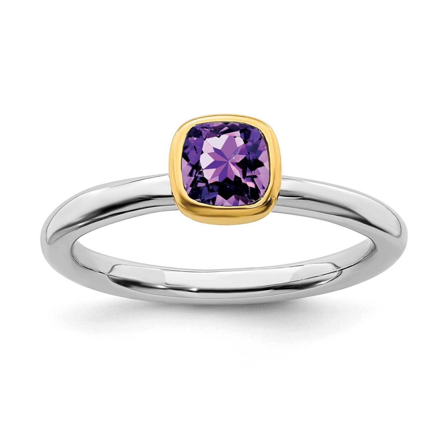 Amethyst Ring Sterling Silver Gold-plated QSK1888, MPN: QSK1888, 191101718175