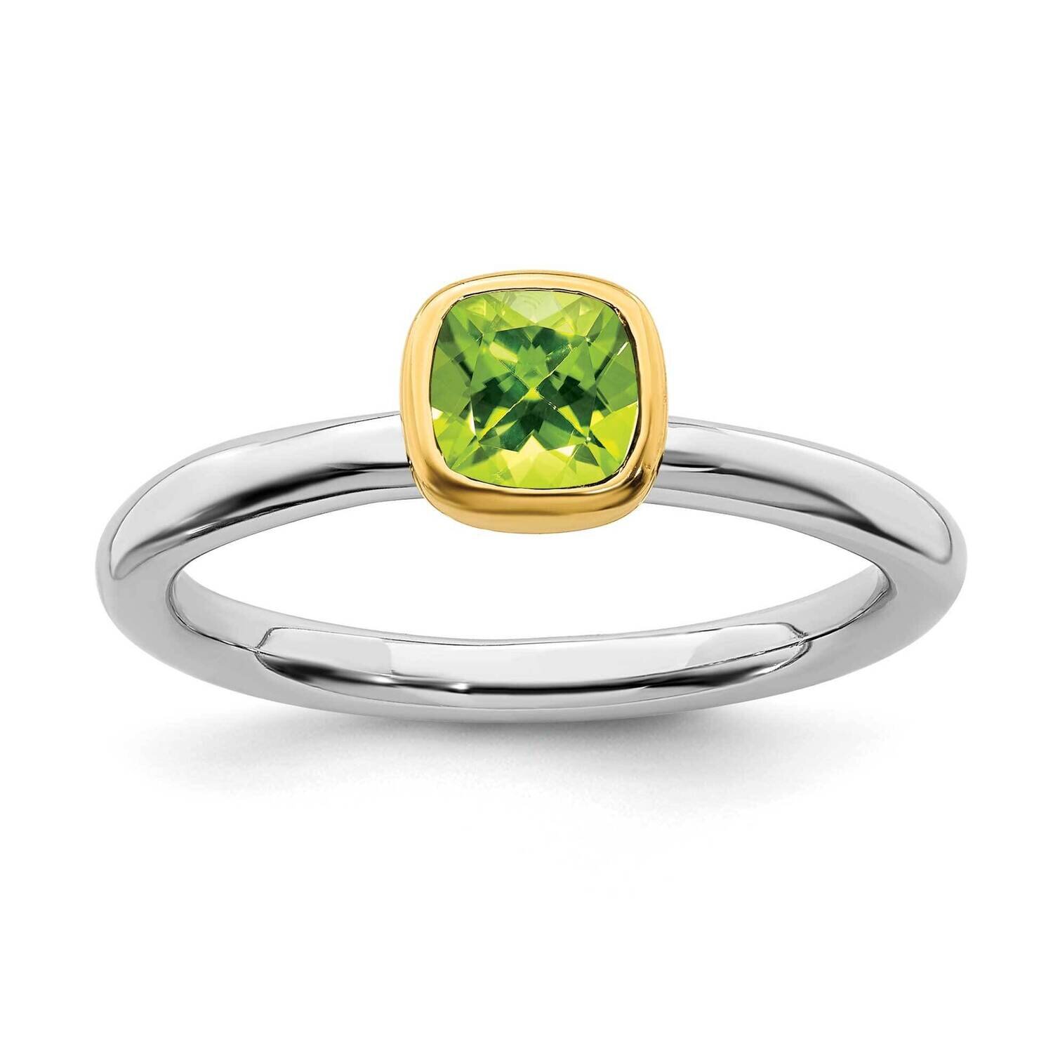 Peridot Ring Sterling Silver Gold-plated QSK1894