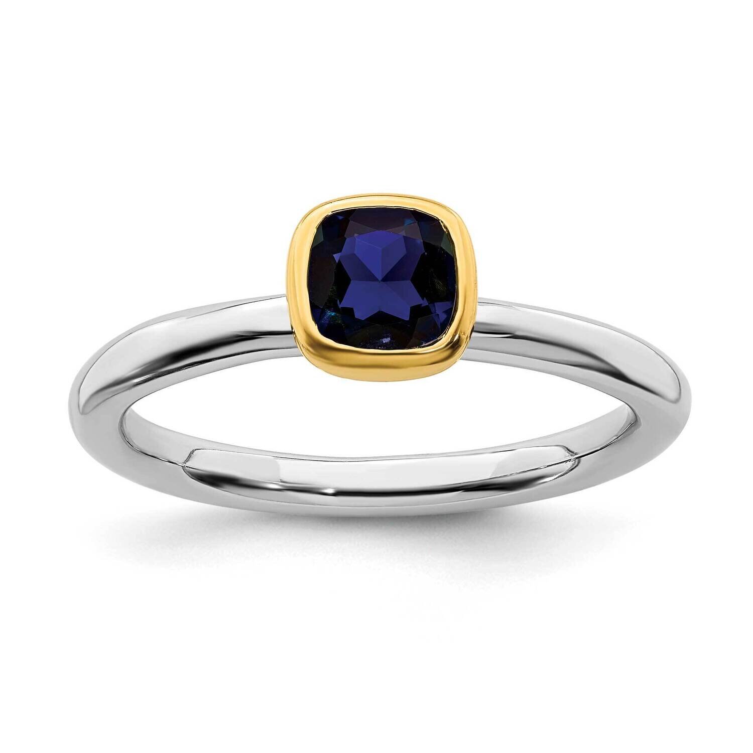 Cr. Sapphire Ring Sterling Silver Gold-plated QSK1895
