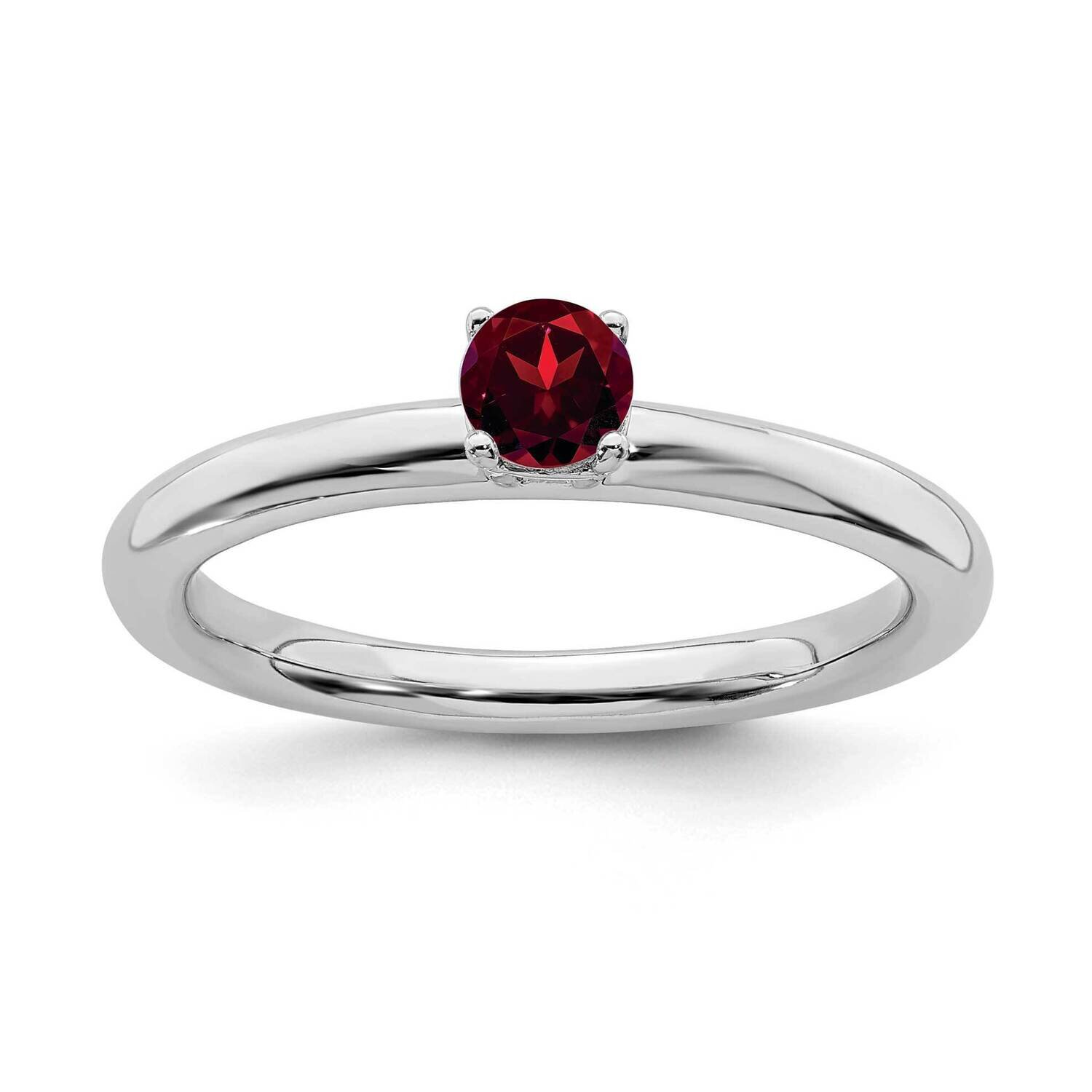 Expressions Rhodium Garnet Ring Sterling Silver QSK1899, MPN: QSK1899, 191101718847
