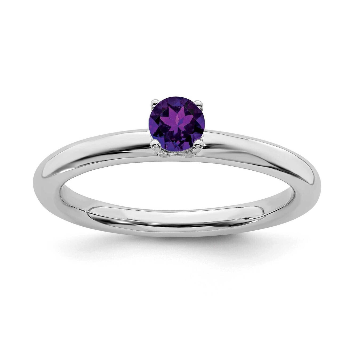 Amethyst Ring Sterling Silver Rhodium-plated QSK1900, MPN: QSK1900, 191101718861