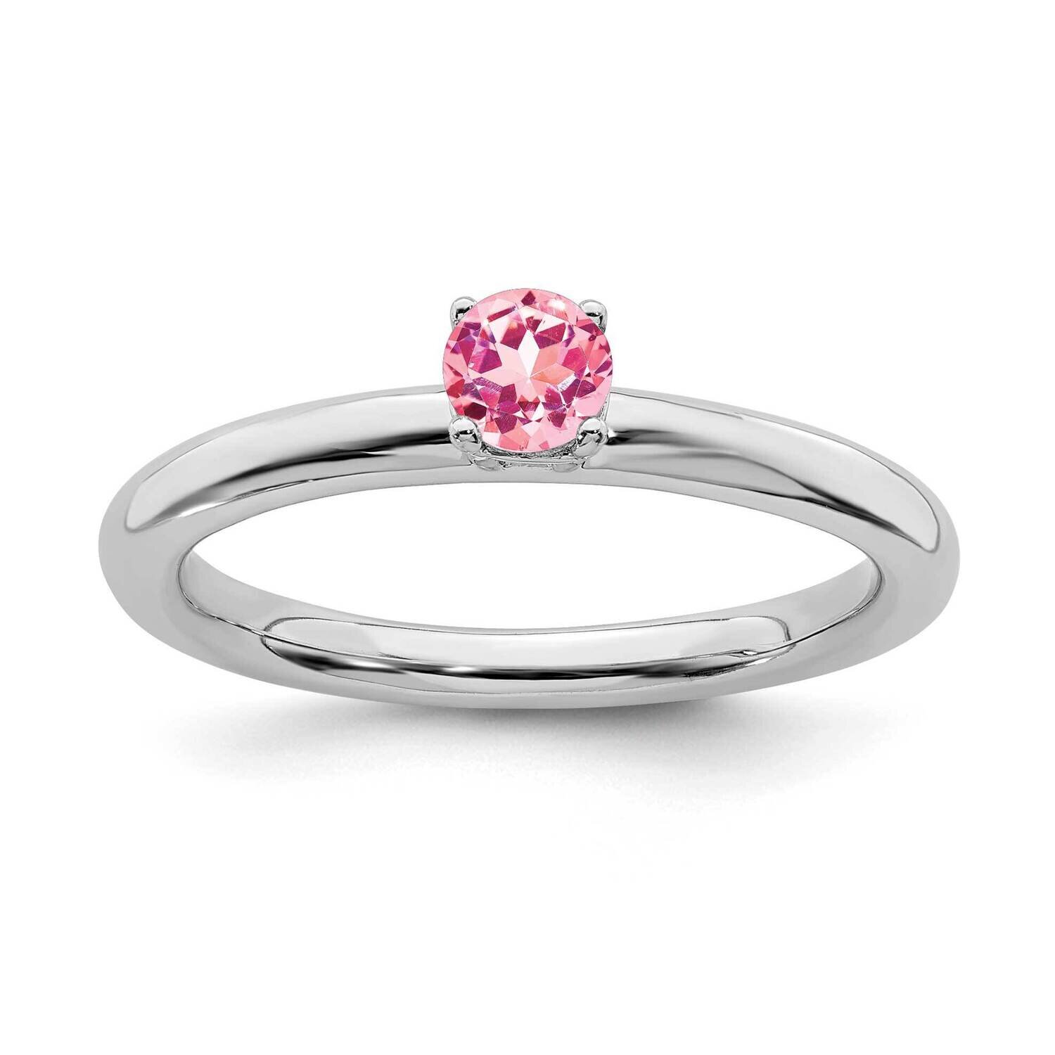 Pink Tourmaline Ring Sterling Silver Rhodium-plated QSK1908, MPN: QSK1908, 191101719387