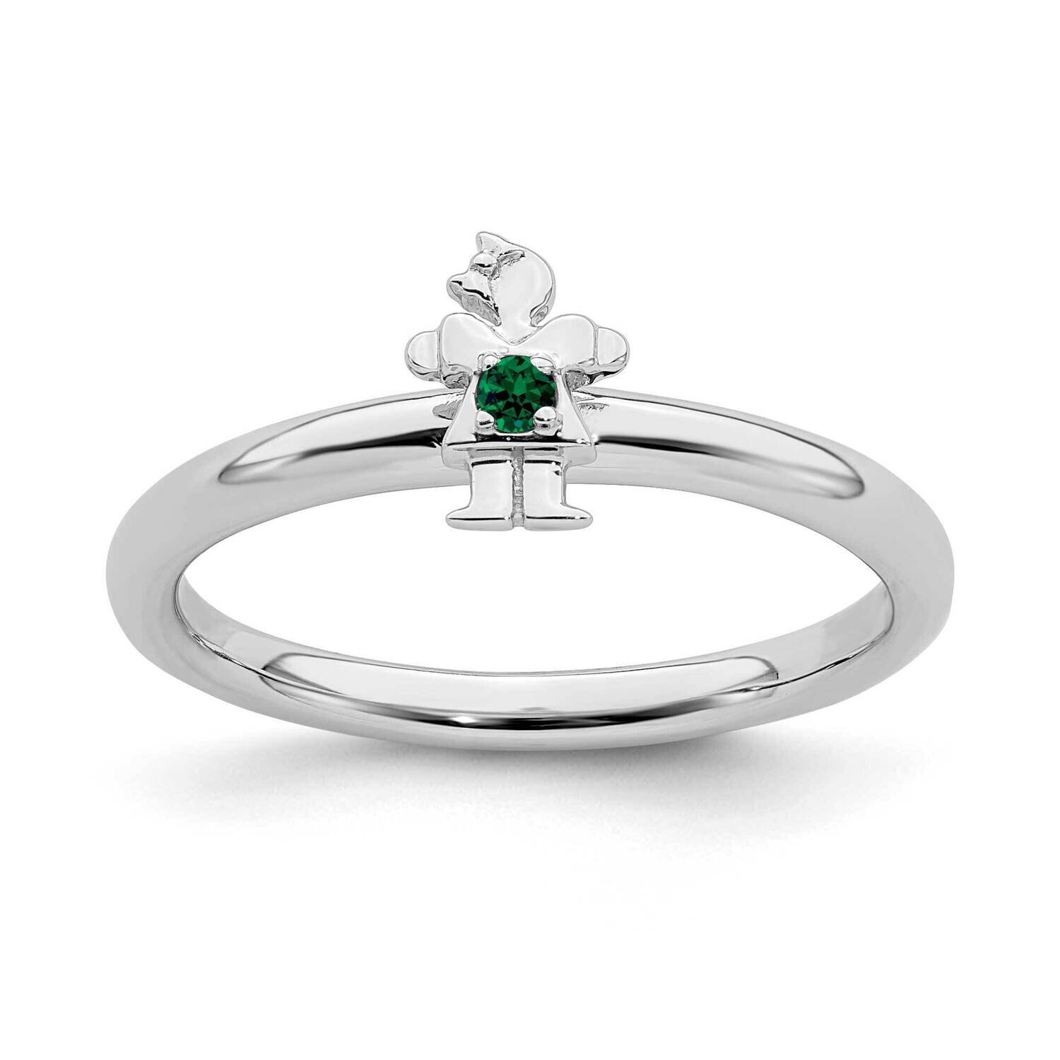 Cr. Emerald Girl Ring Sterling Silver Rhodium-plated QSK1927, MPN: QSK1927, 191101720482
