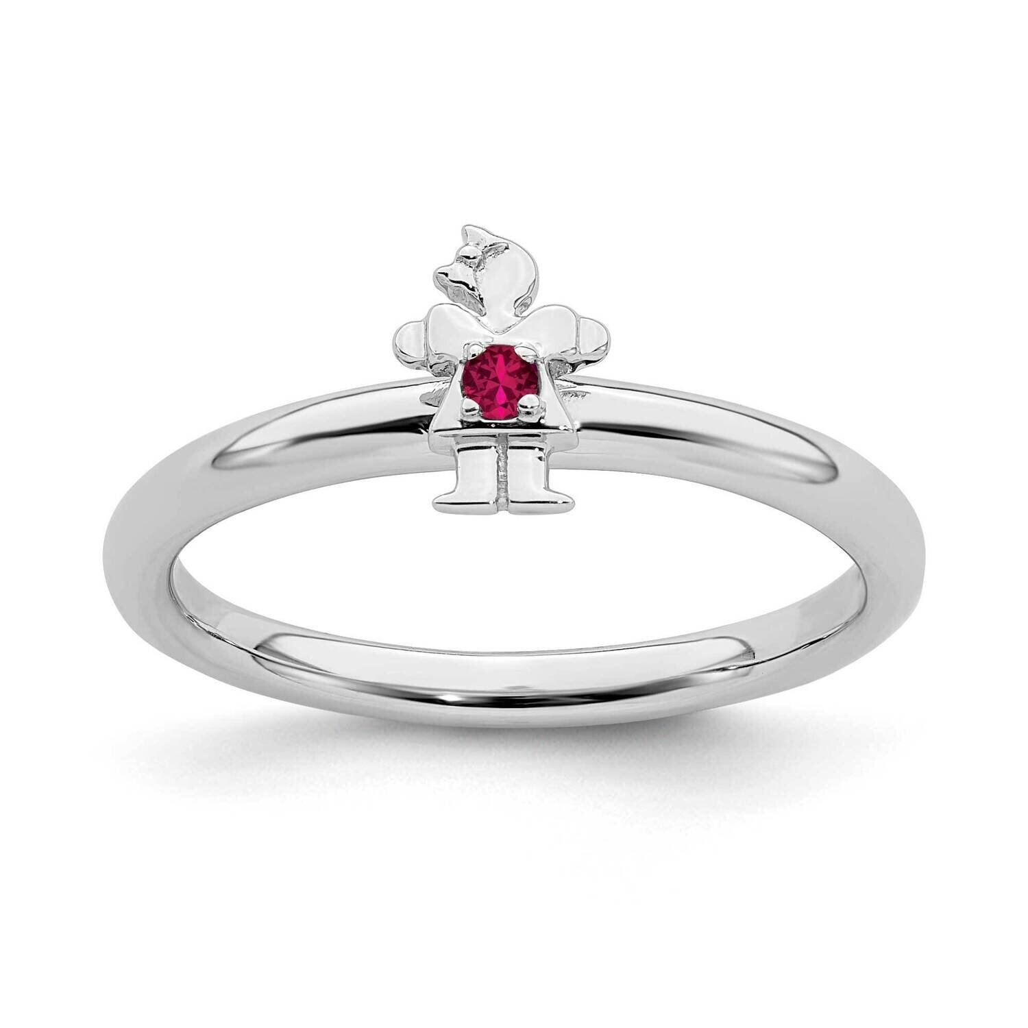Cr. Ruby Girl Ring Sterling Silver Rhodium-plated QSK1929, MPN: QSK1929, 191101720659