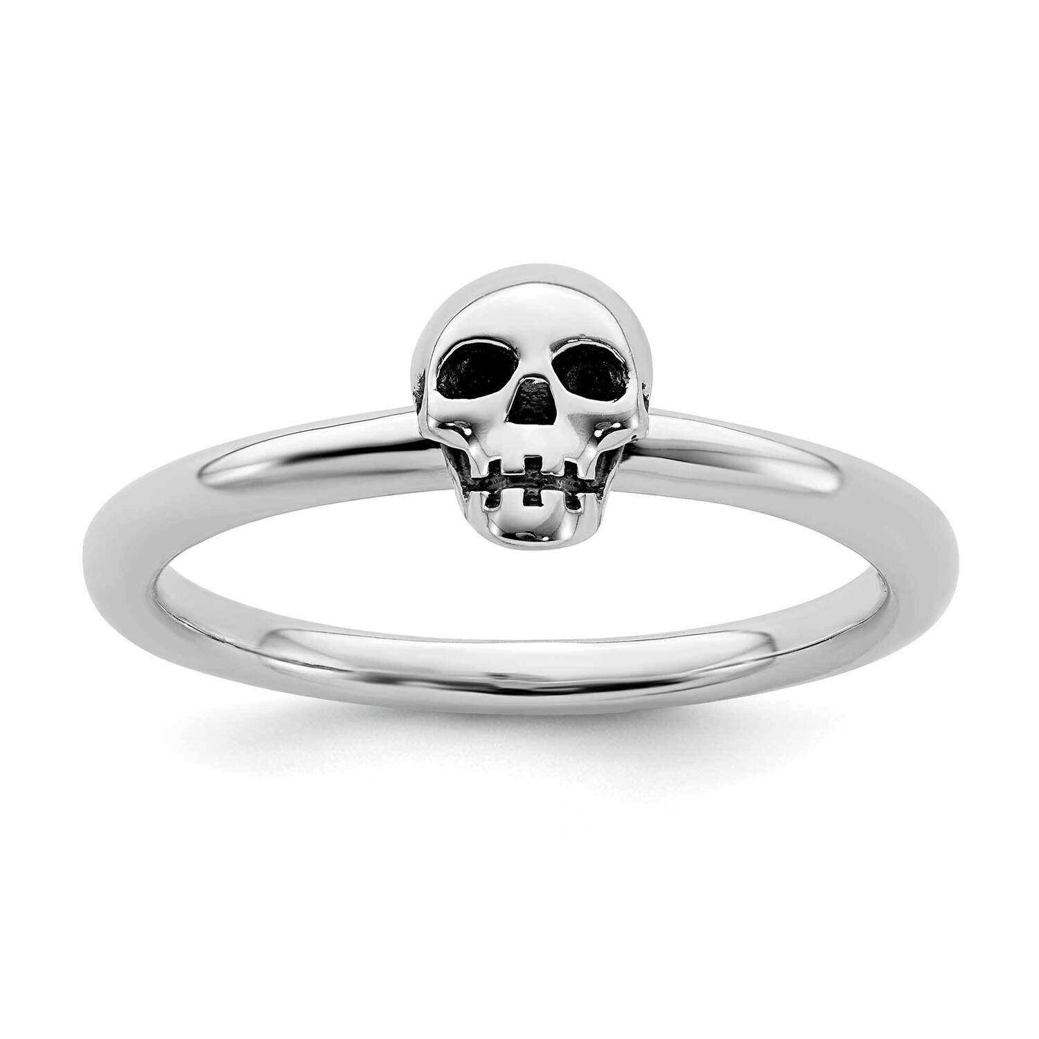 Skull Ring Sterling Silver Antiqued QSK1940