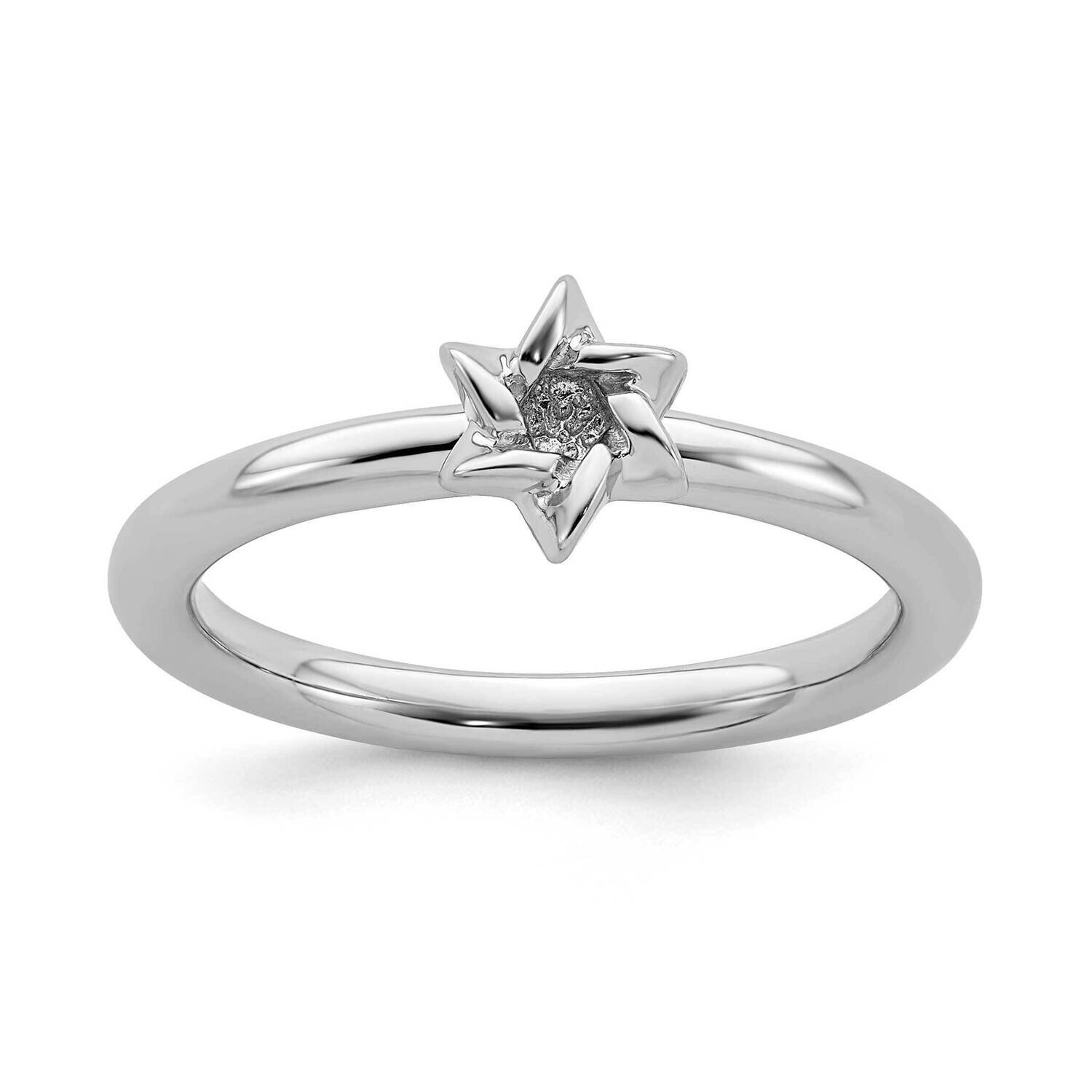 Star of David Ring Sterling Silver Rhodium-plated QSK1951