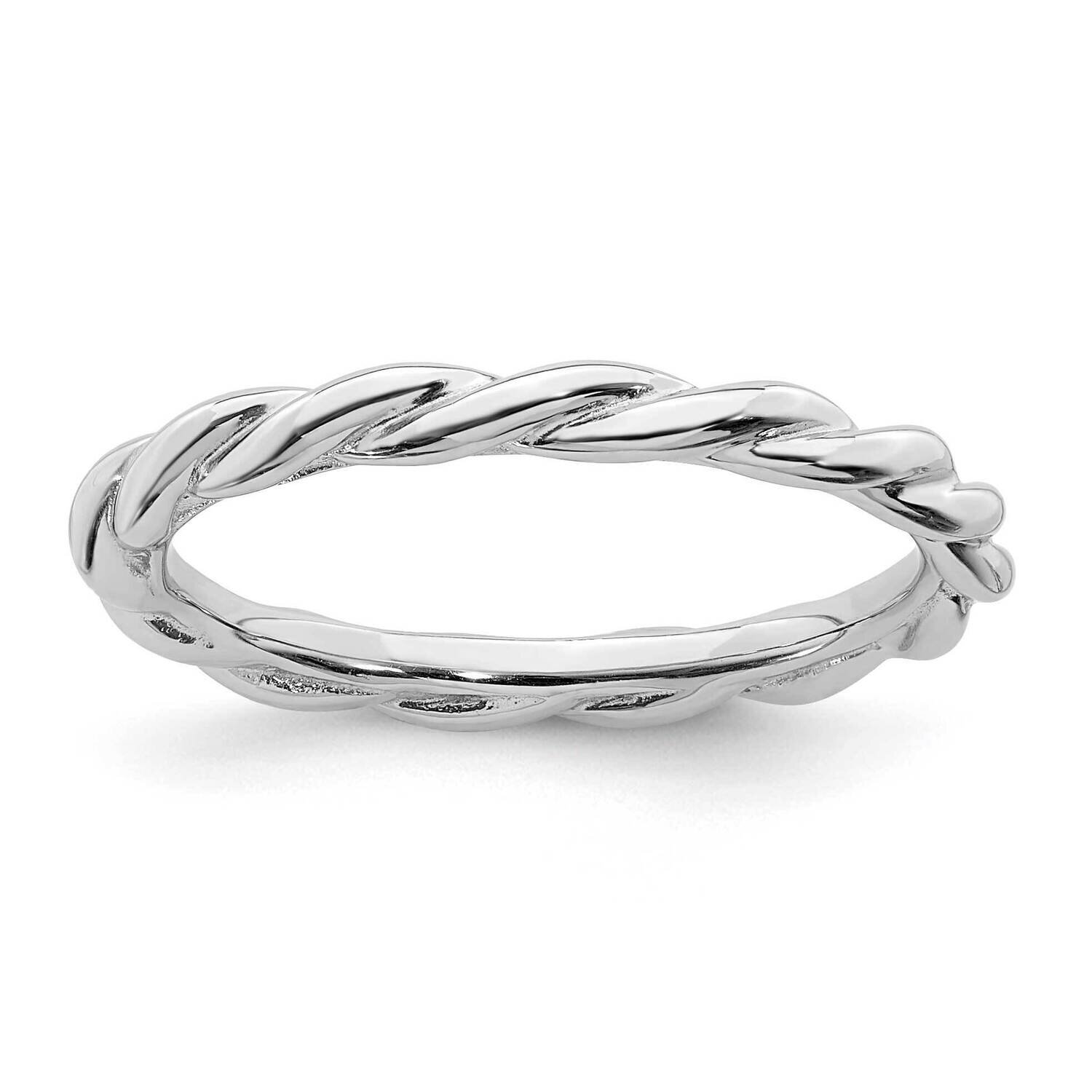 Twist Ring Sterling Silver Rhodium-plated QSK1952, MPN: QSK1952, 191101722028