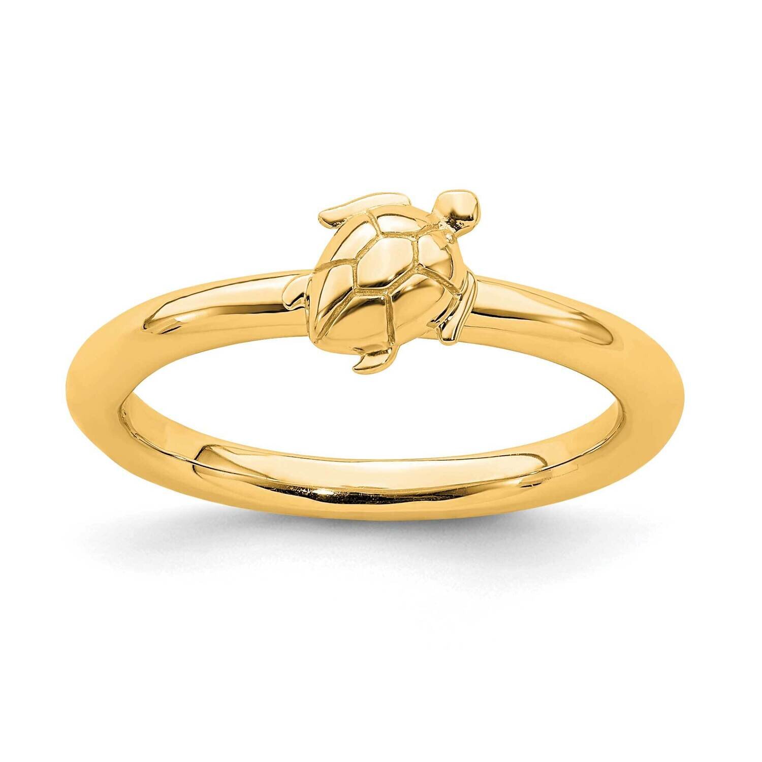 Yellow-plated Turtle Ring Sterling Silver QSK1954, MPN: QSK1954, 191101722127