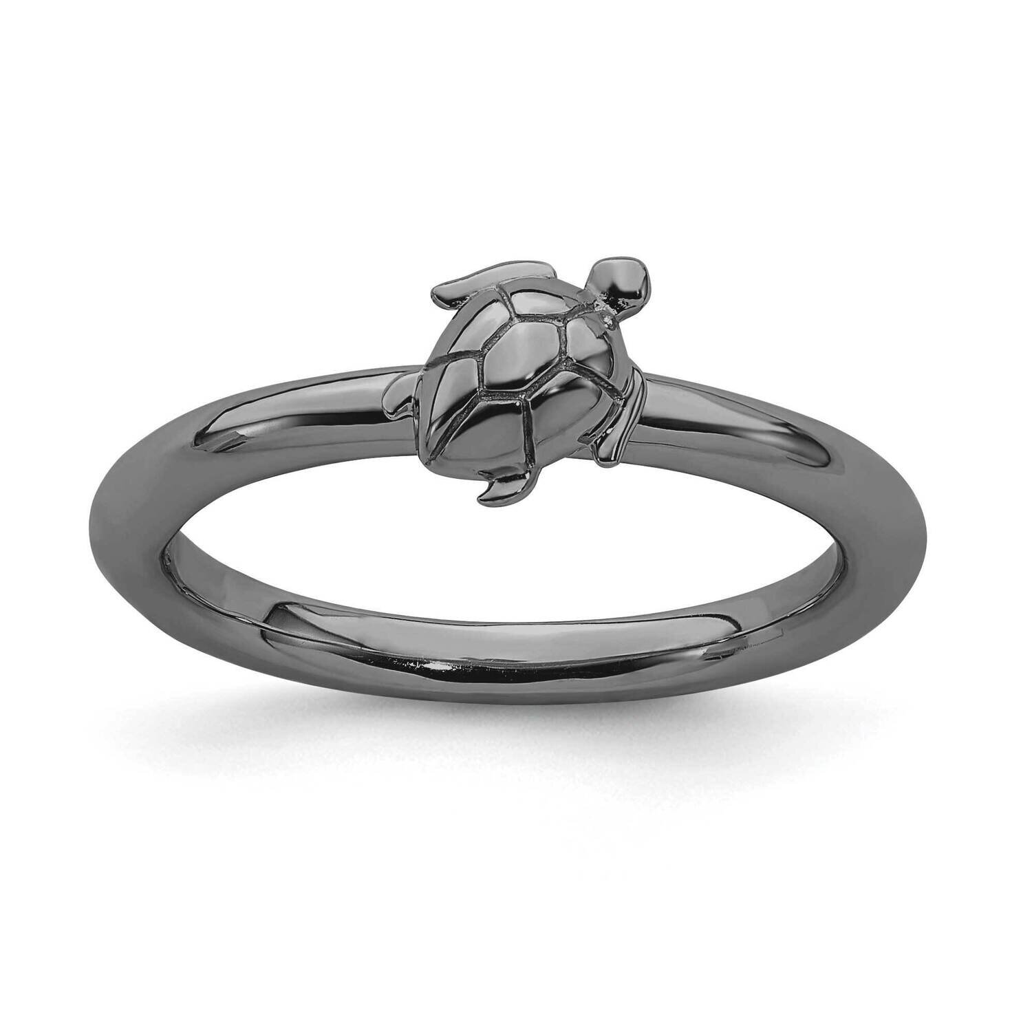 Black-plated Turtle Ring Sterling Silver QSK1955, MPN: QSK1955, 191101722219