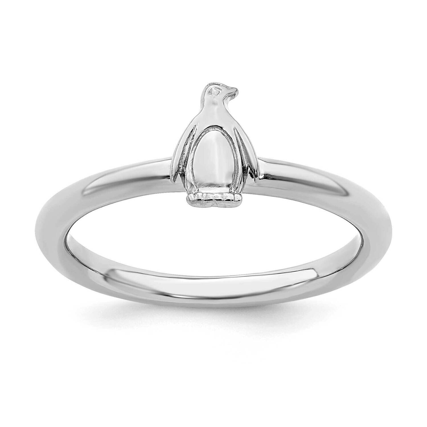 Penguin Ring Sterling Silver Rhodium-plated QSK1958