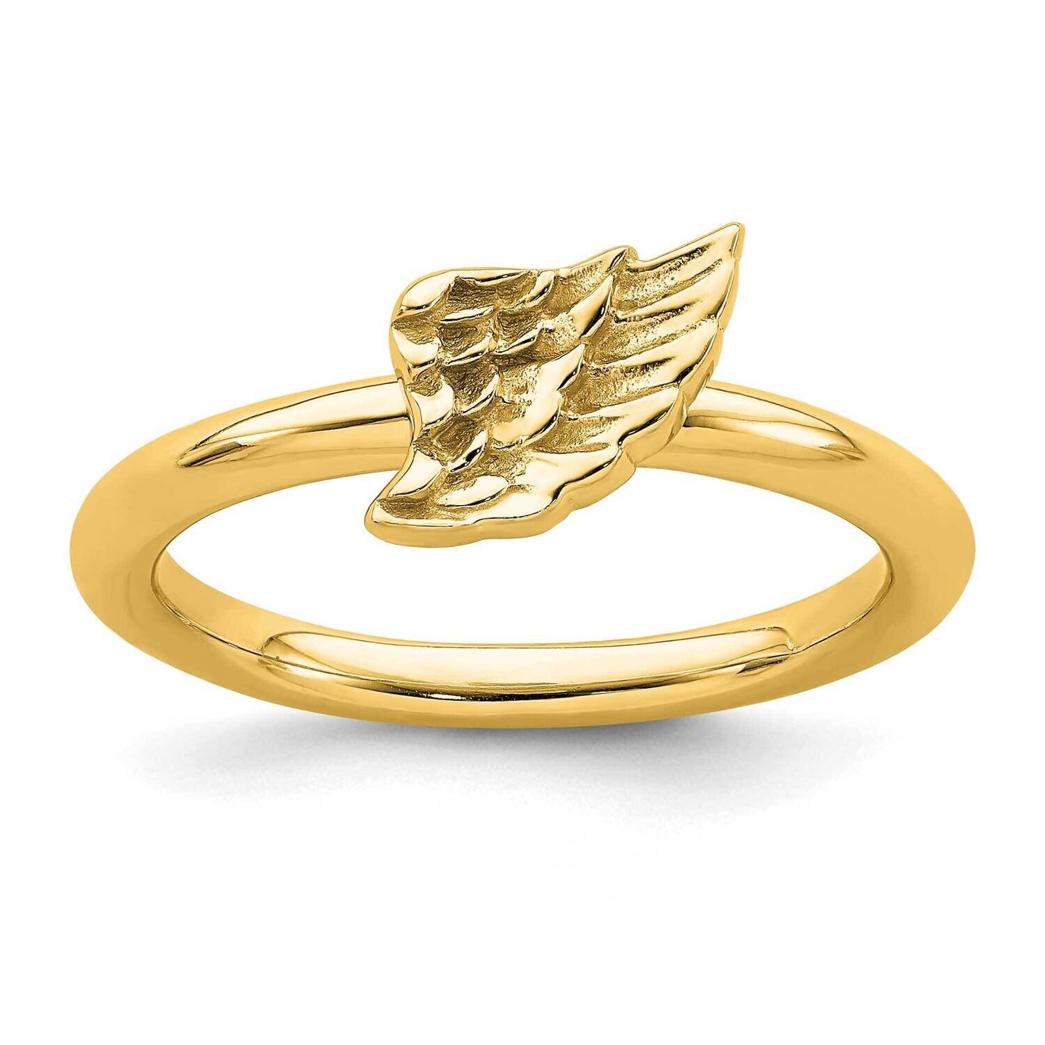 Yellow-plated Angel Wing Ring Sterling Silver QSK1984, MPN: QSK1984, 191101723902