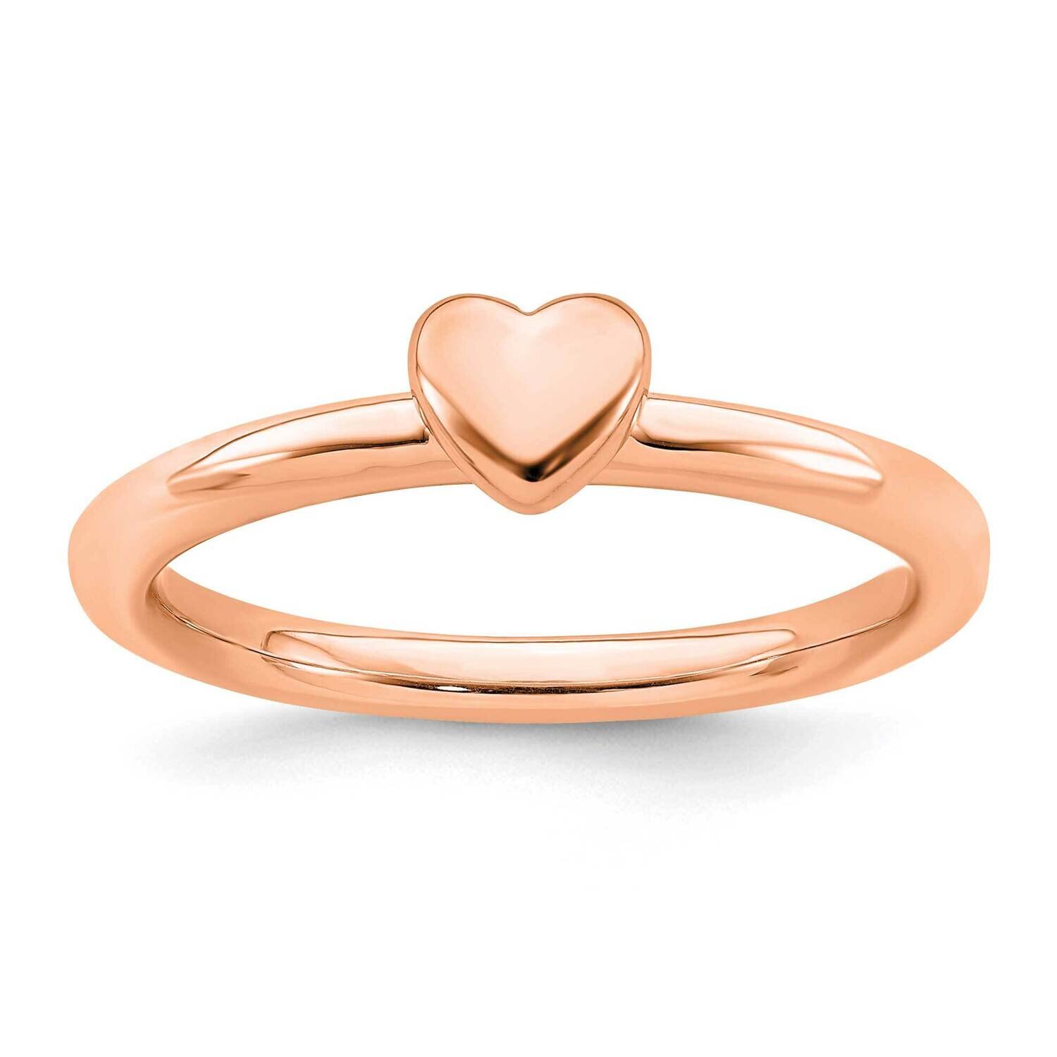 Pink-plated Puffed Heart Ring Sterling Silver QSK1988, MPN: QSK1988, 191101724169