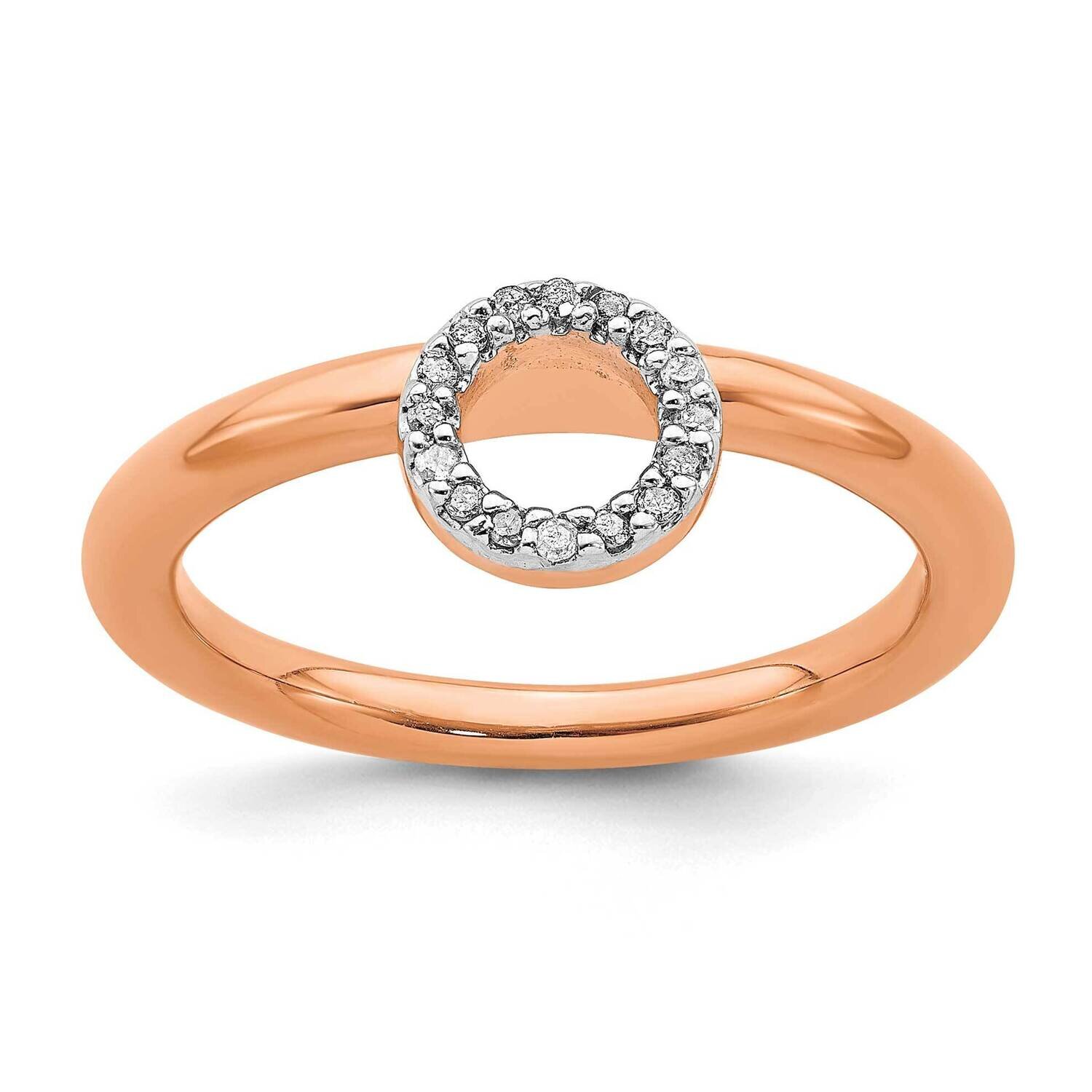 Pink-plated Halo Dia. Ring Sterling Silver QSK1991, MPN: QSK1991, 191101724329