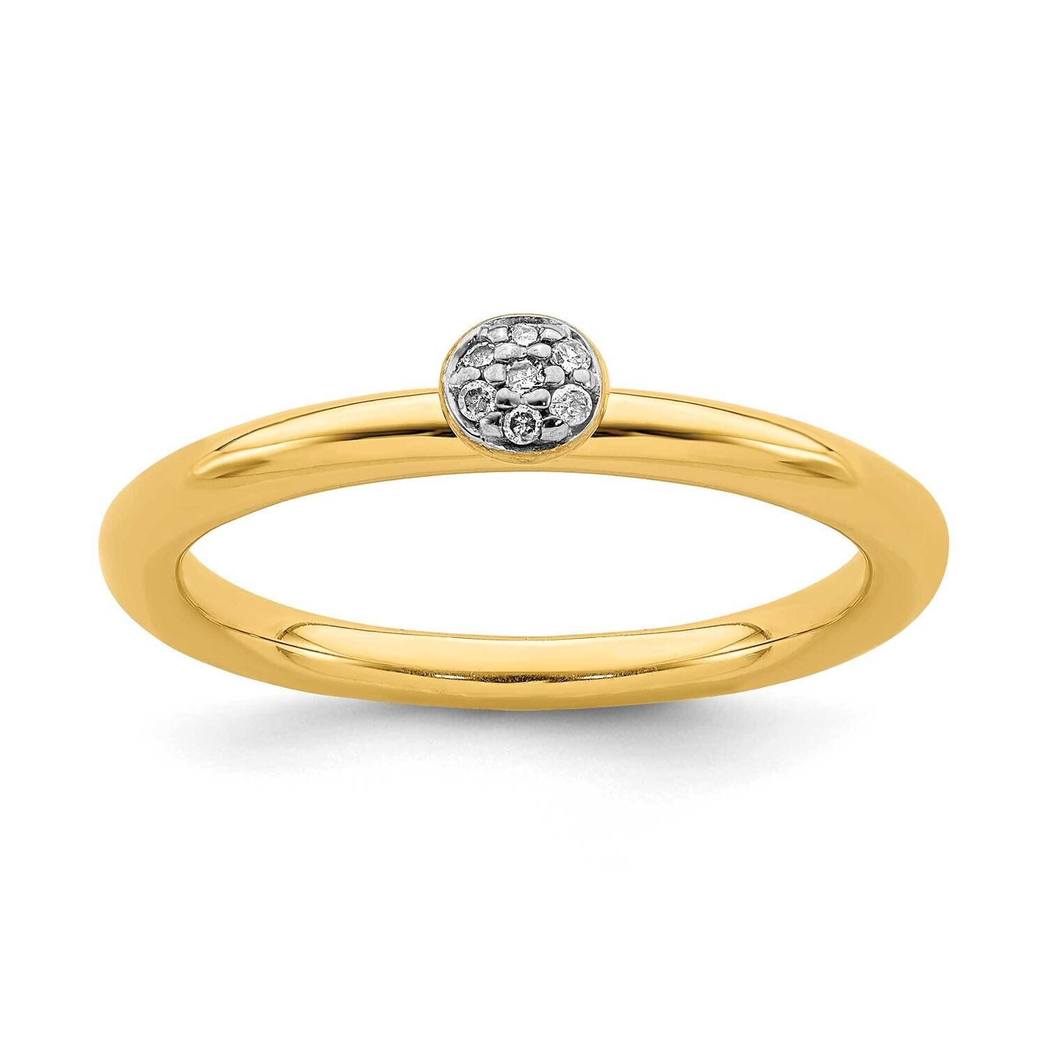 Yellow-plated Diamond Ring Sterling Silver QSK1998, MPN: QSK1998, 191101724749